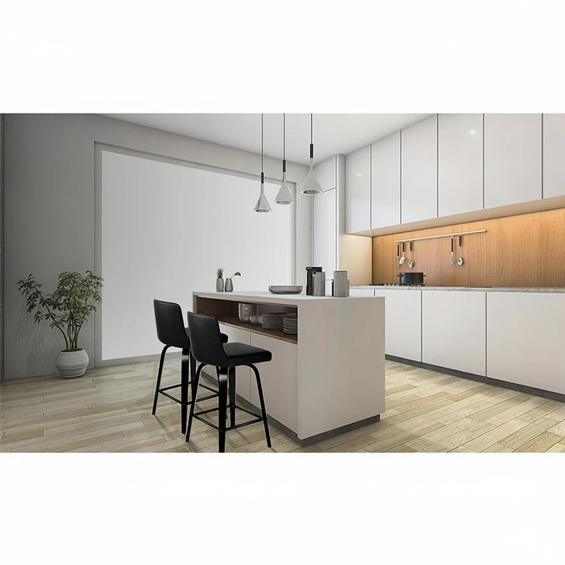 4 Artiss 2x Bar Stools Swivel Leather Padded - Black, 4 of 8