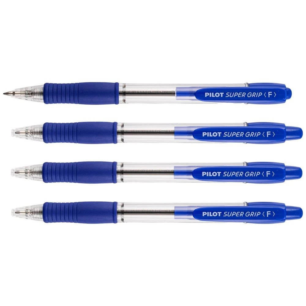 3 PILOT SuperGrip Retractable Ballpoint Fine 0.7mm Blue 4 Pack, 3 of 8