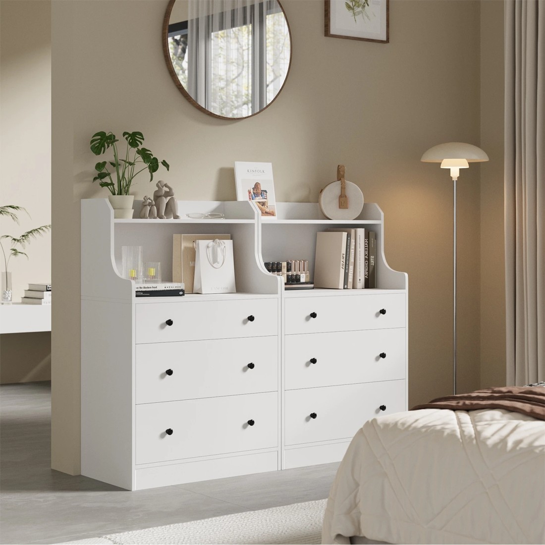 3 Oikiture Sideboard Buffet 3 Chest Of Drawers
 - White, 3 of 10