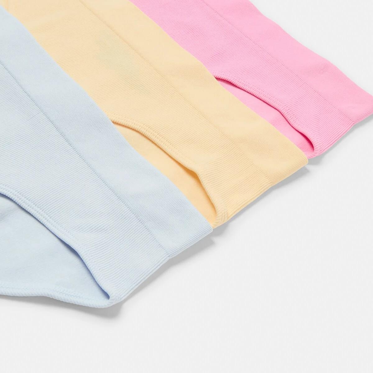 2 3 Pack Ribbed Seamfree Boyleg Briefs BRIGHT LAVENDER, WHITE, LEMON ICING, 2 of 8