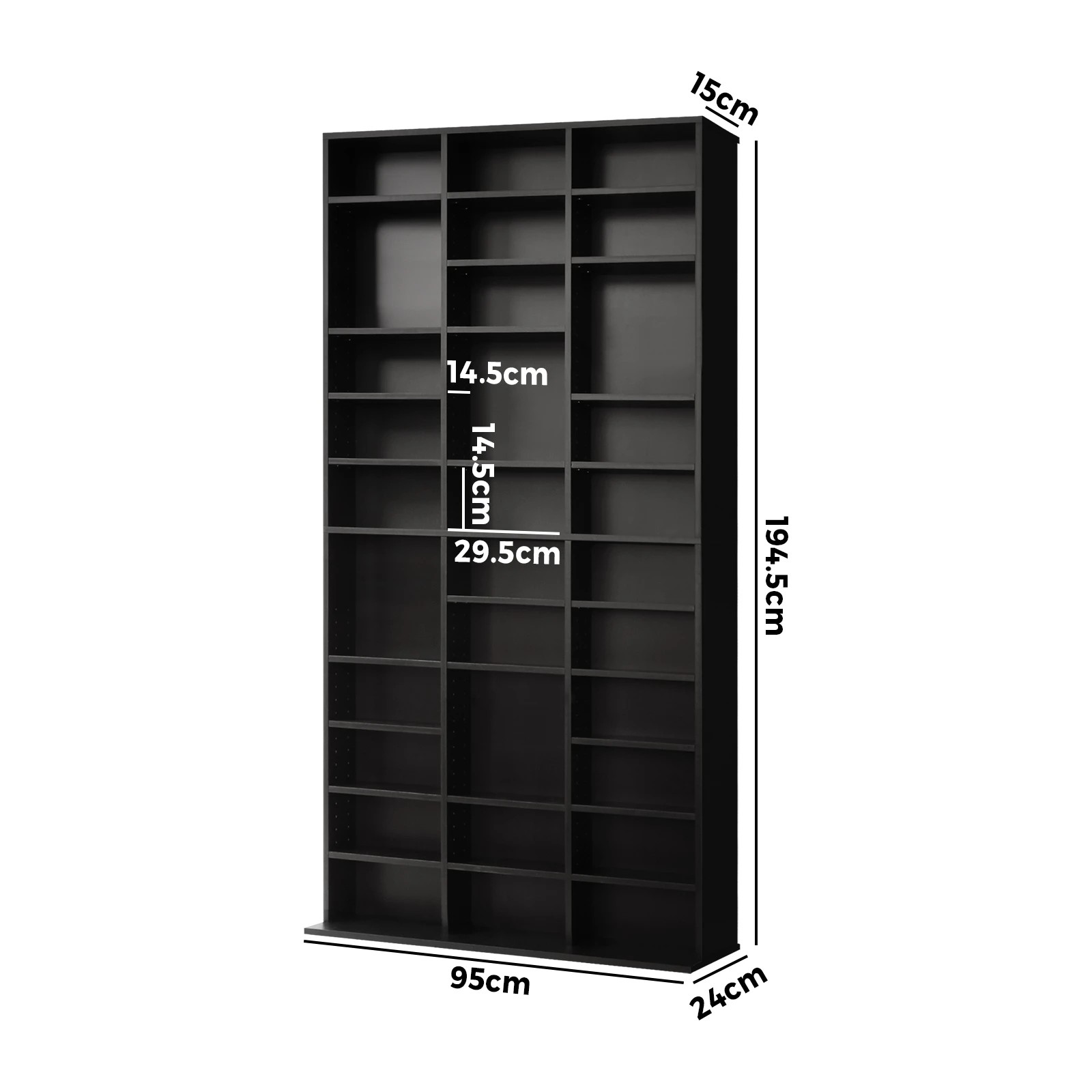 7 Oikiture Bookshelf Display Shelf Bookcase Cd Dvd Storage Media Rack Stand
 - Black, 7 of 9