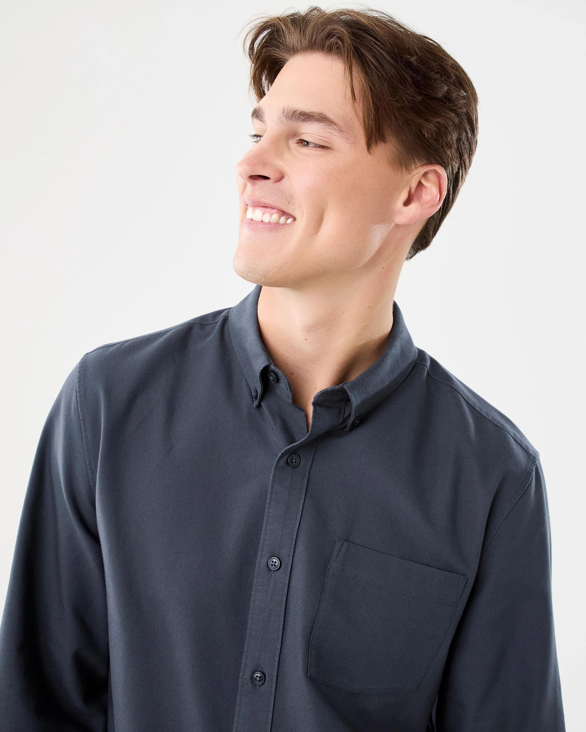 4 Long Sleeve Oxford Shirt Blu Night, 4 of 8