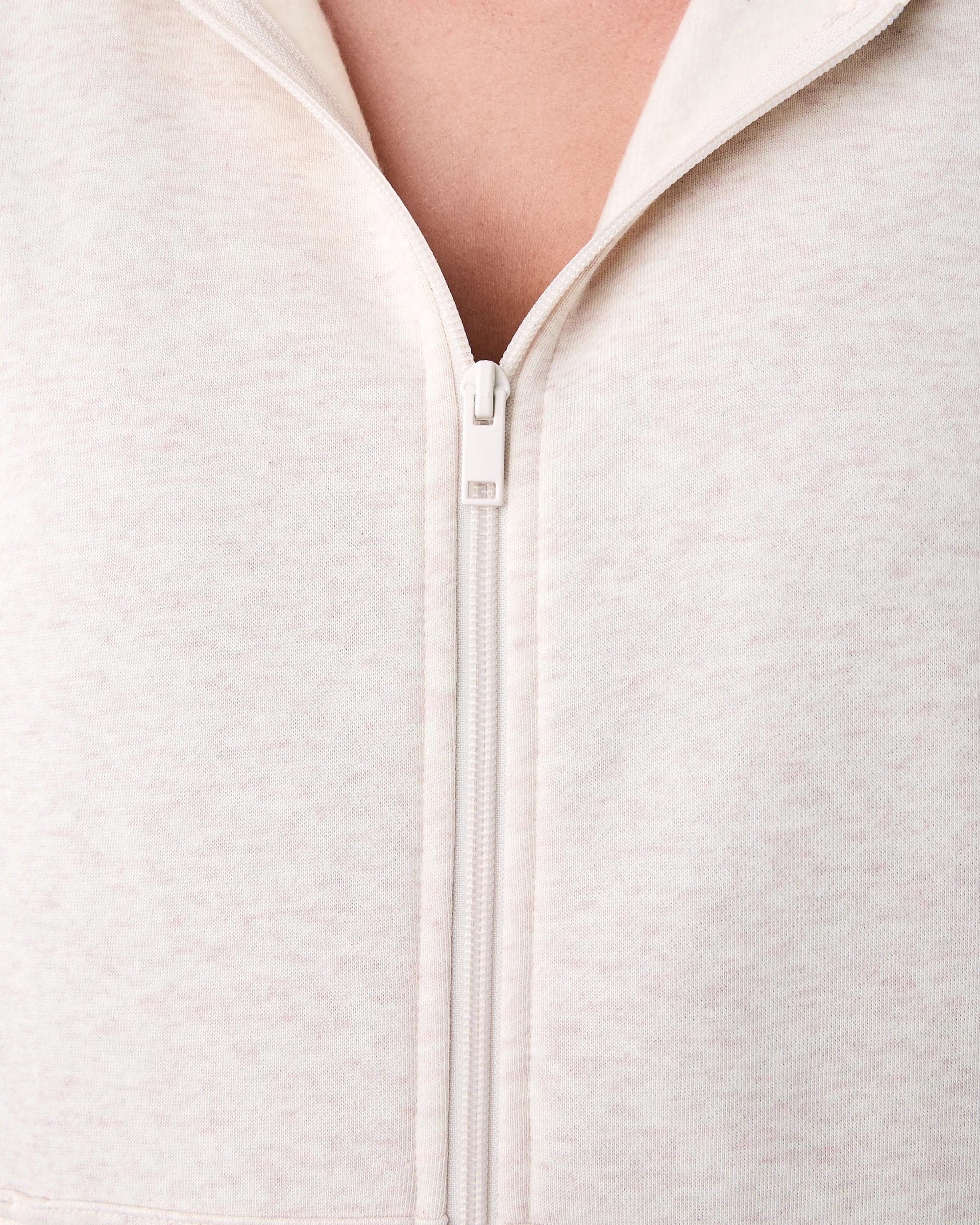 6 Active Womens Essential Zip Through Hoodie Oatmeal, 6 of 9