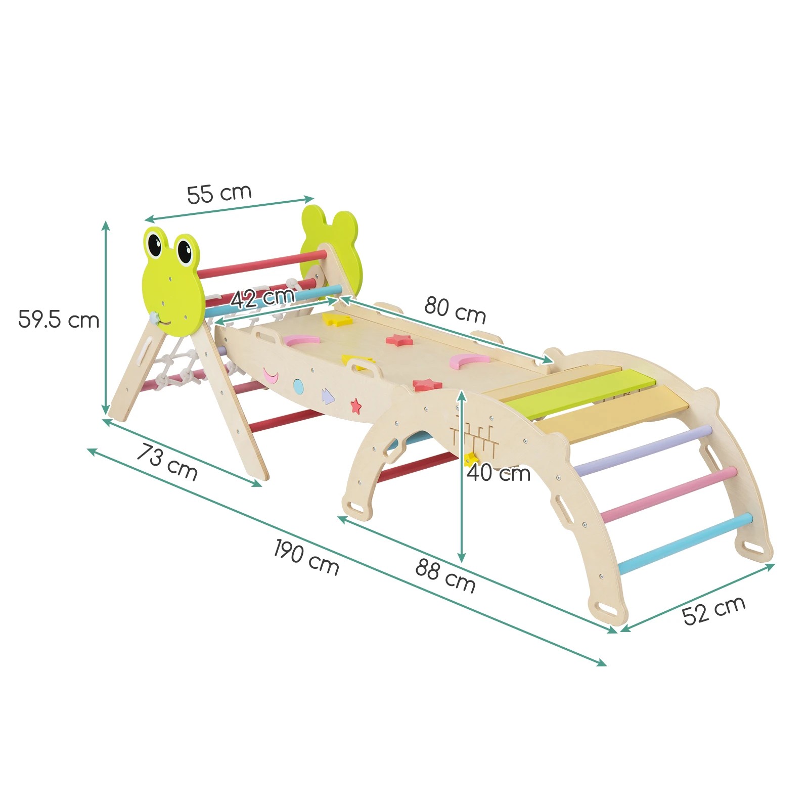 2 Costway Climb Playset 8in1 Wood Triangle Climber Set Arch Ramp - Multi, 2 of 2