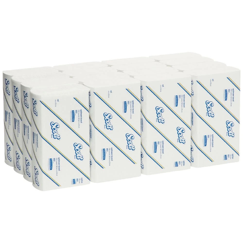 1 Scott Optimum Hand Towel 30.1 x 21cm 150 Sheets 16 Pack, 1 of 3