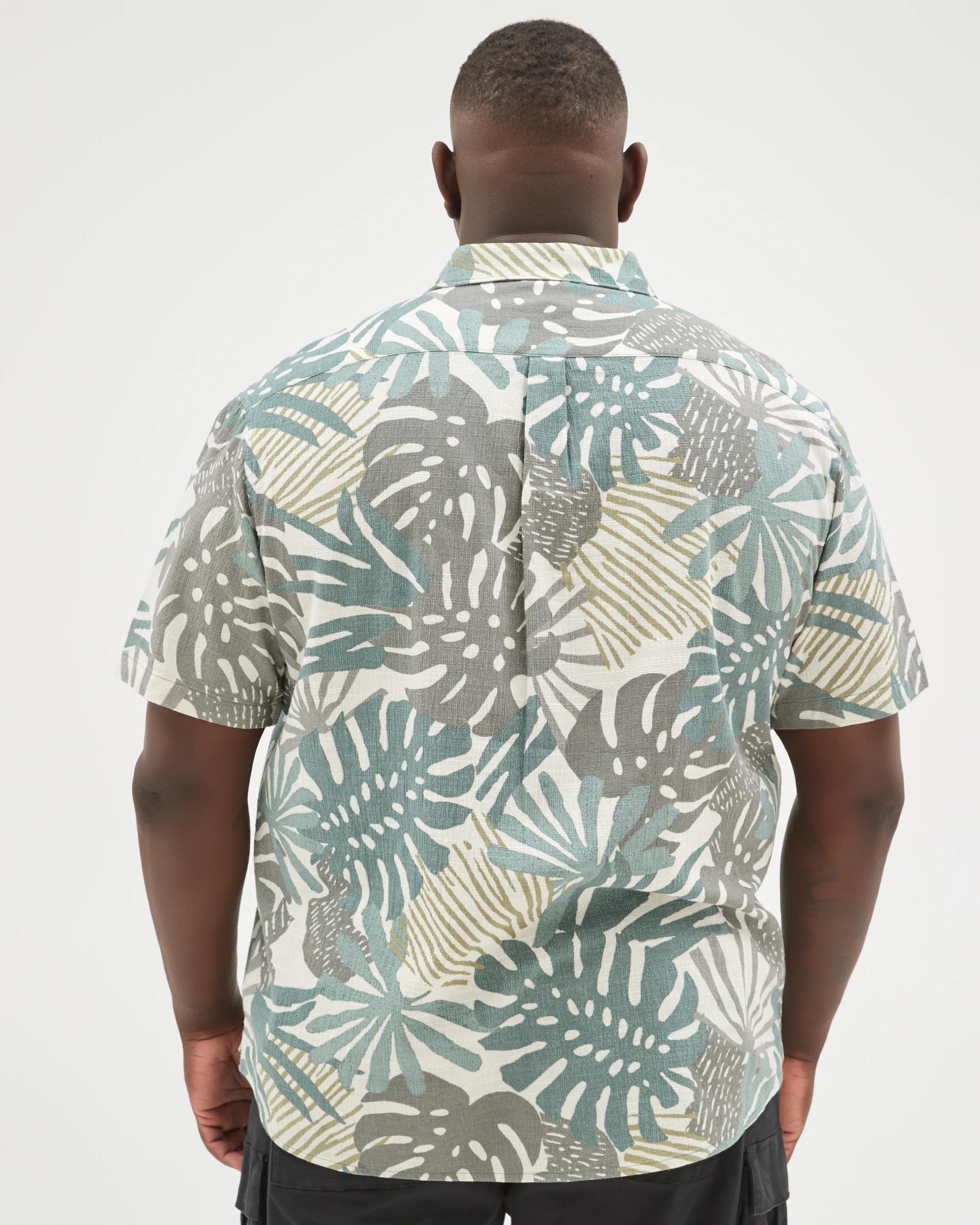 6 Target Man Plus Size Australian Cotton Short Sleeve Floral Shirt GREEN, 6 of 6