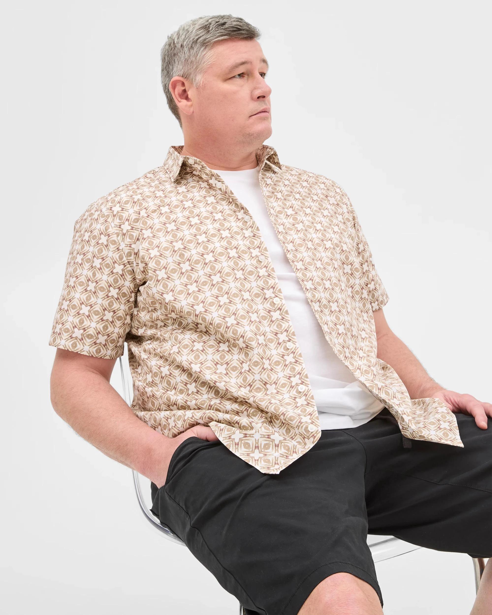 6 Target Plus Size Australian Cotton Business Shirt NEUTRAL GEO, 6 of 6