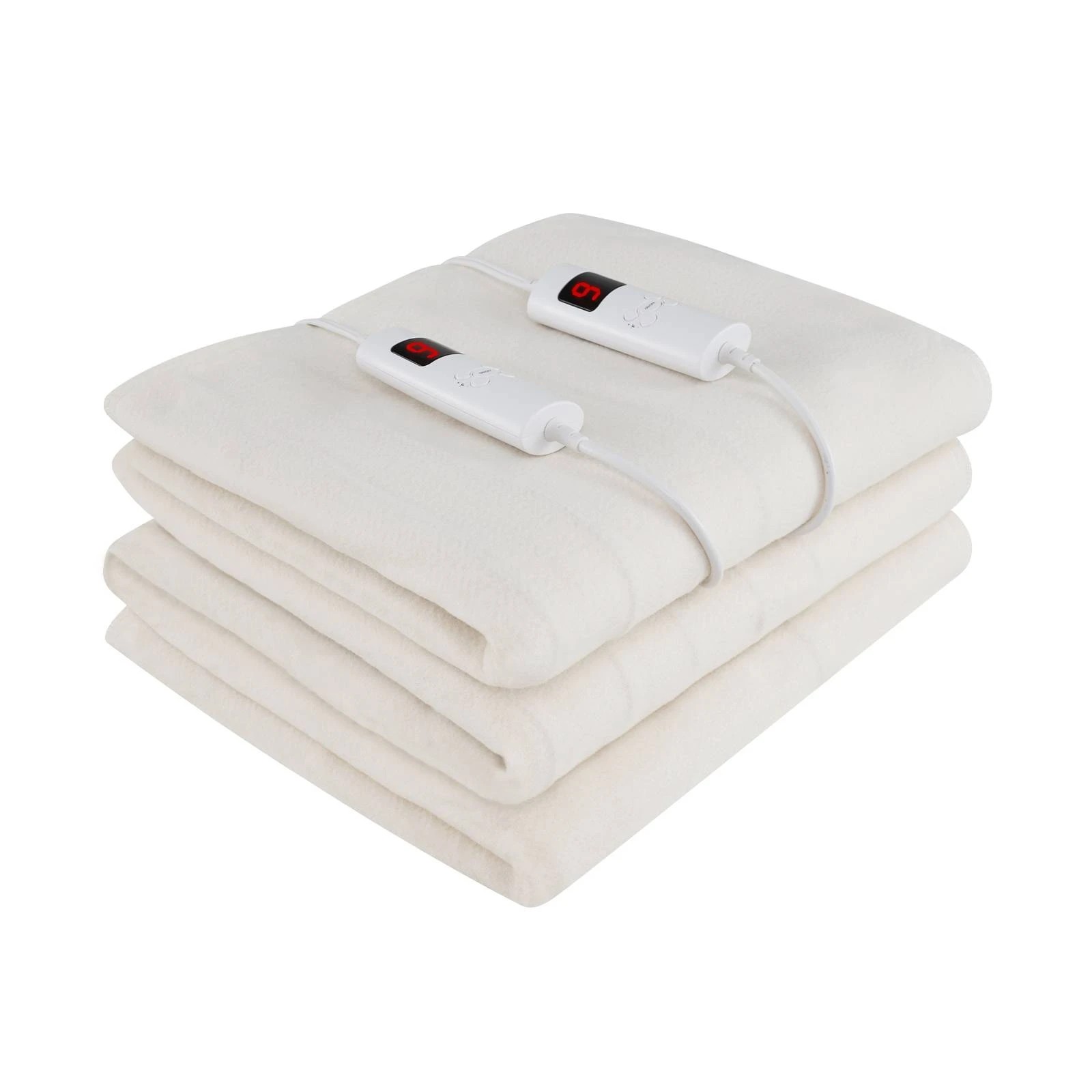 1 Costway Queen Electric Blanket Dual Controller 9-Heat Settings Pad 203x152cm, 1 of 1