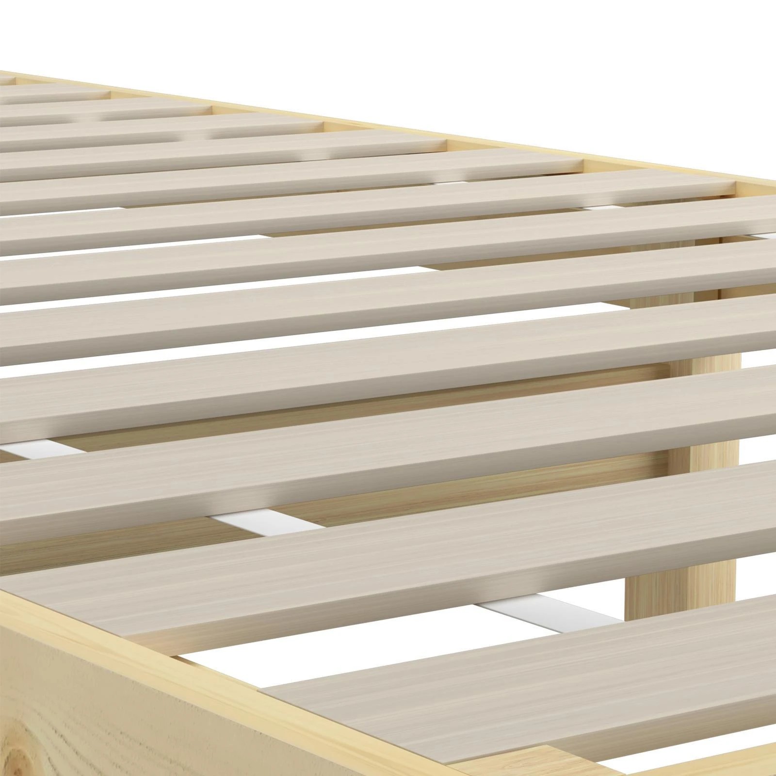 9 Oikiture Bed Frame Single Size Wooden Pine Timber Bedroom Furniture
 - Natural, 9 of 10