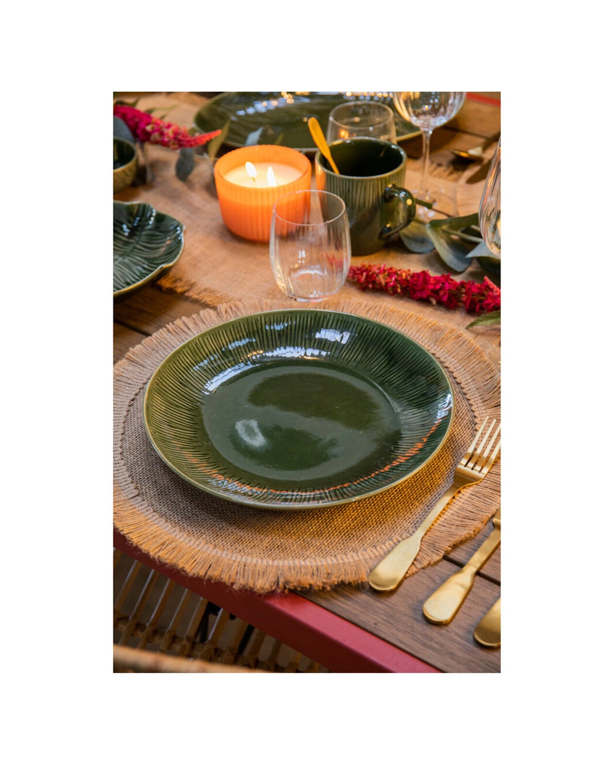 6 Mikasa 4pc Round Hessian Placemat Set - Brown, 6 of 6