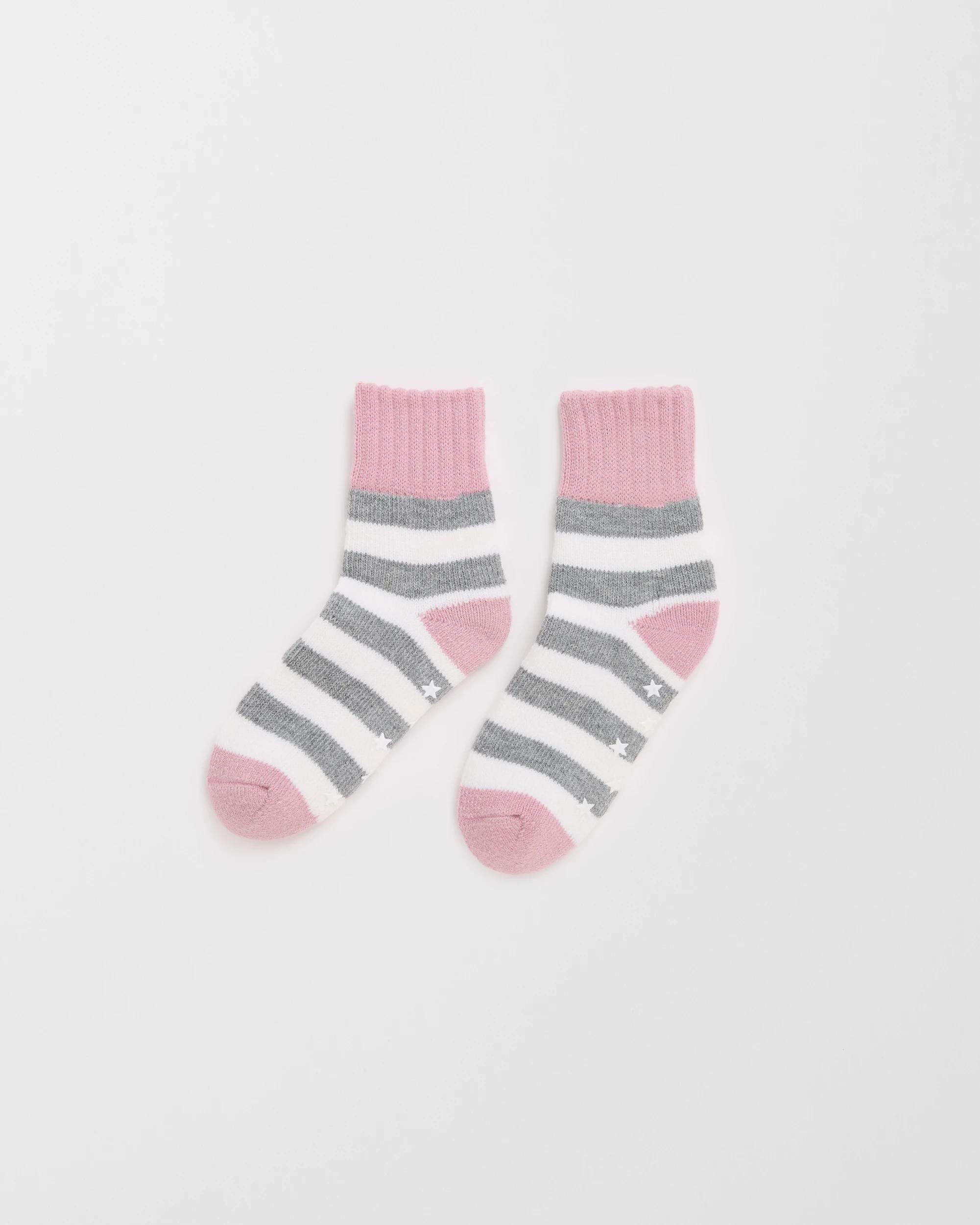 2 Target Woman Extra Warm Mid Crew Socks PINK STRIPE, 2 of 3