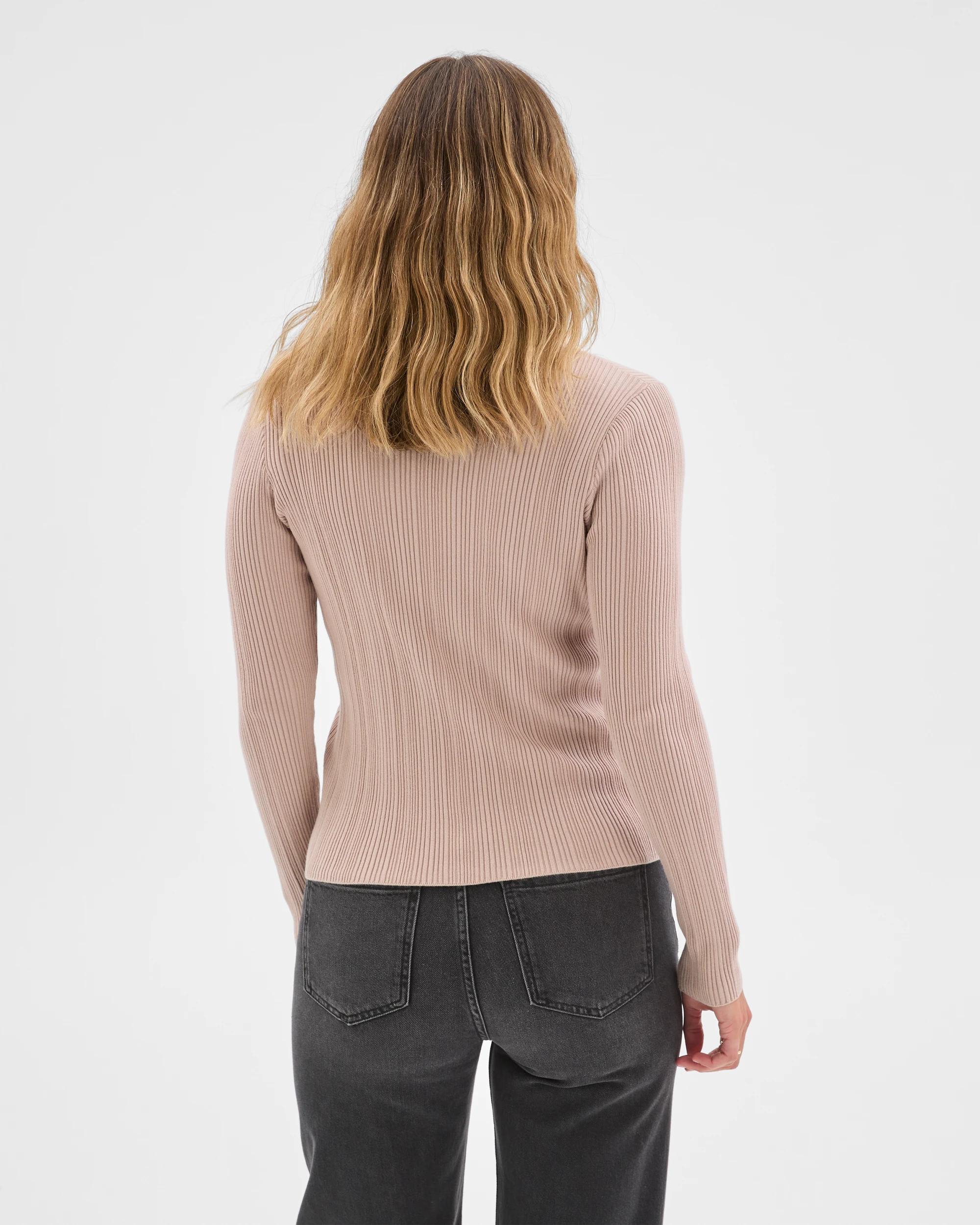 7 Target Woman Australian Cotton Blend Variegated Long Sleeve Knit Top DOVE, 7 of 7