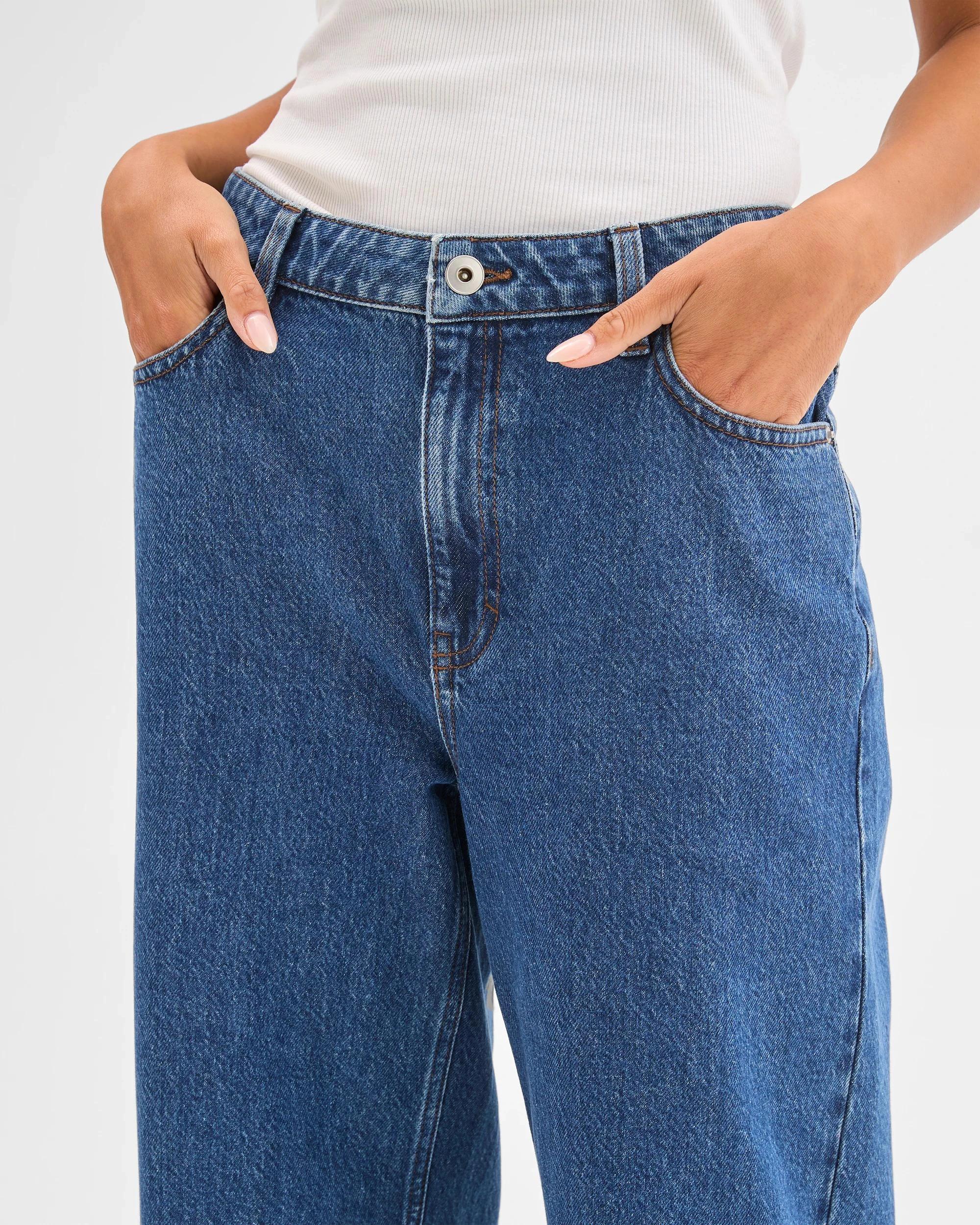 4 Lily Loves Denim Mid Rise Wide Leg Jeans ARCHIVE BLUE, 4 of 5