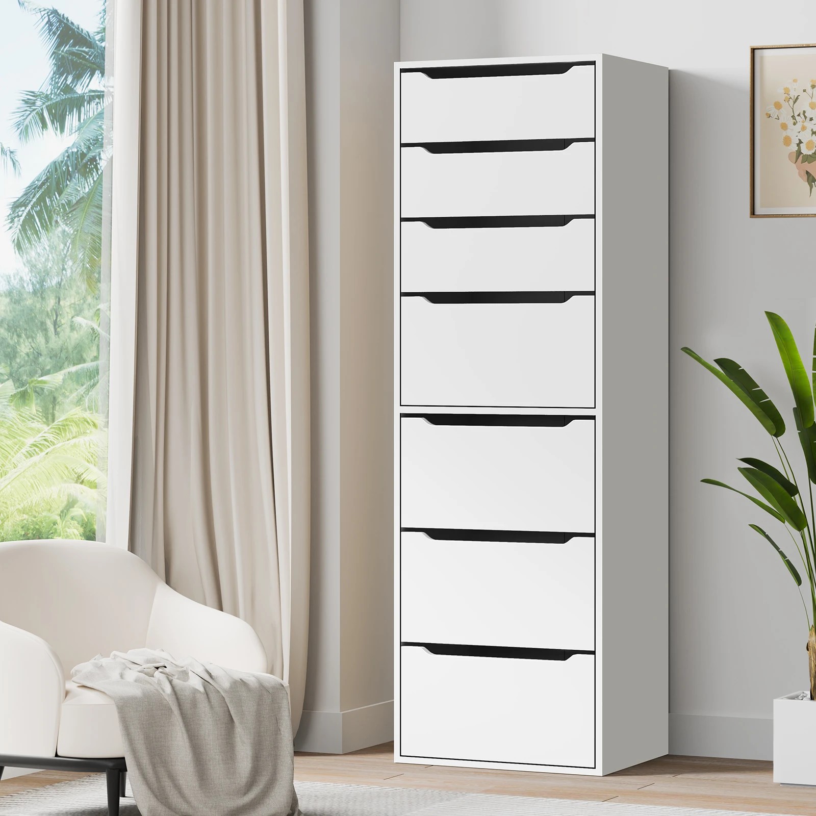 1 Alfordson Wardrobe 7 Drawers Clothes Storage Cabinet - White, 1 of 10