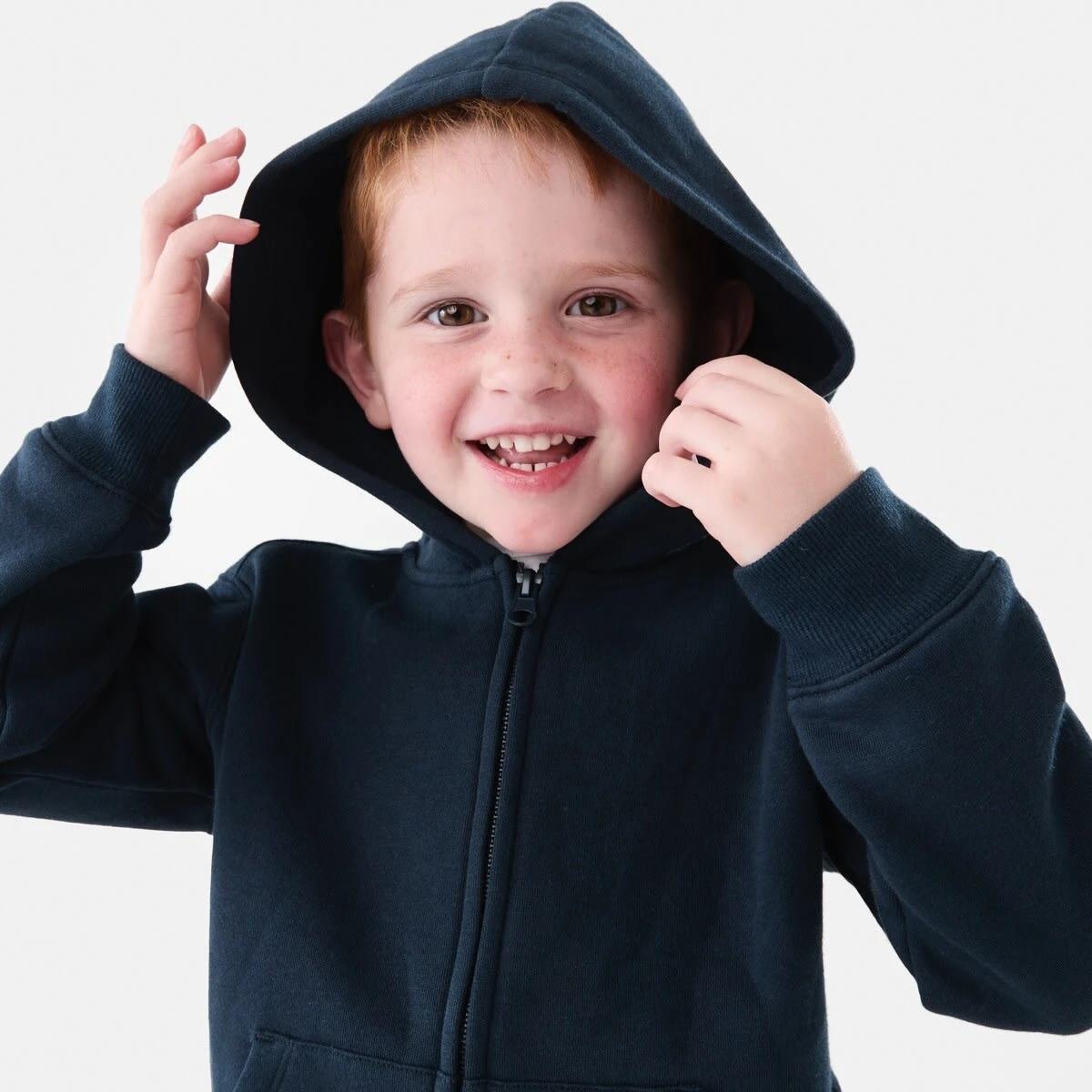 6 Plain Zip Through Hoodie Dress Navy, 6 of 10