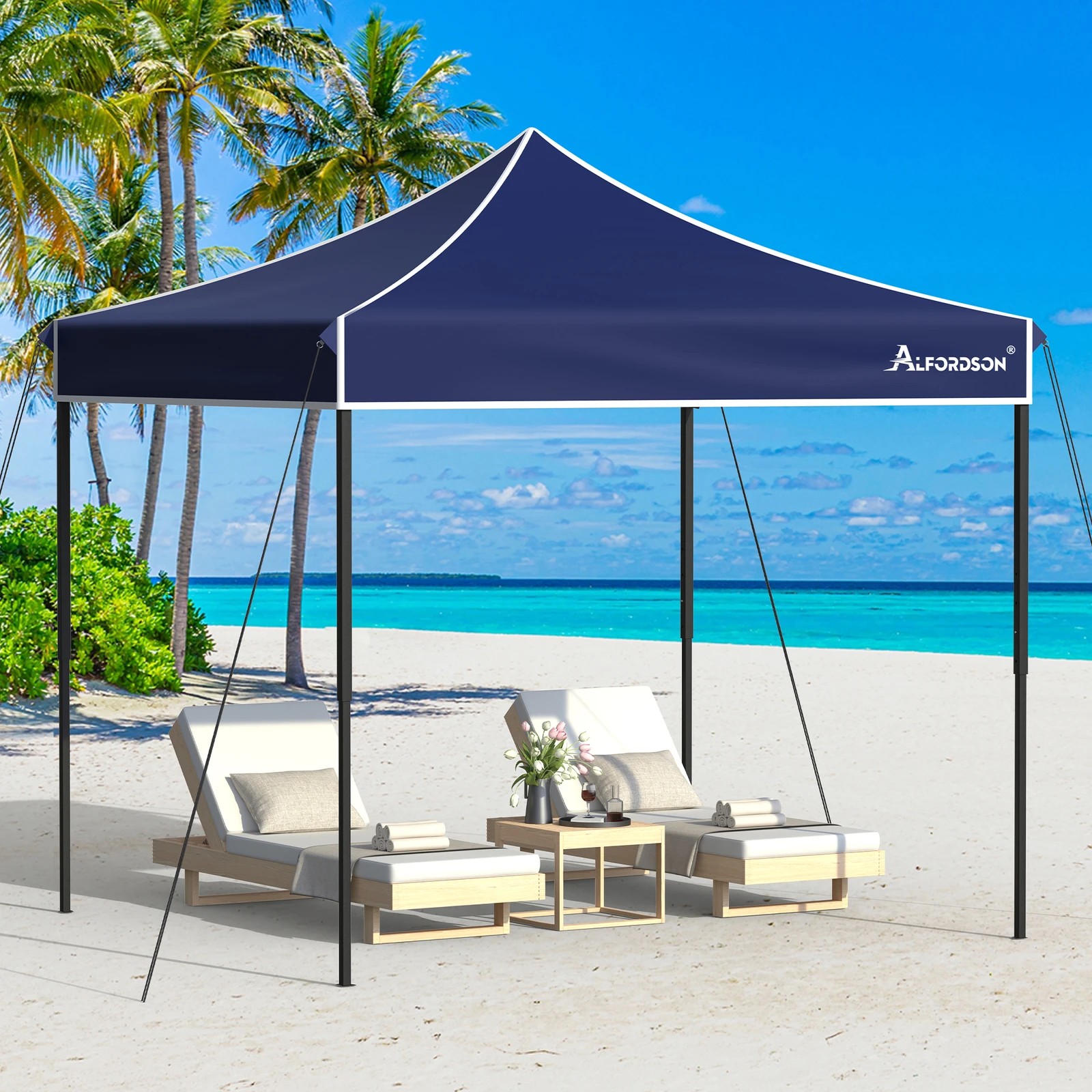 6 Alfordson Gazebo 3x3m Pop Up Marquee 600D Oxford Folding Outdoor Tent - Blue, 6 of 10