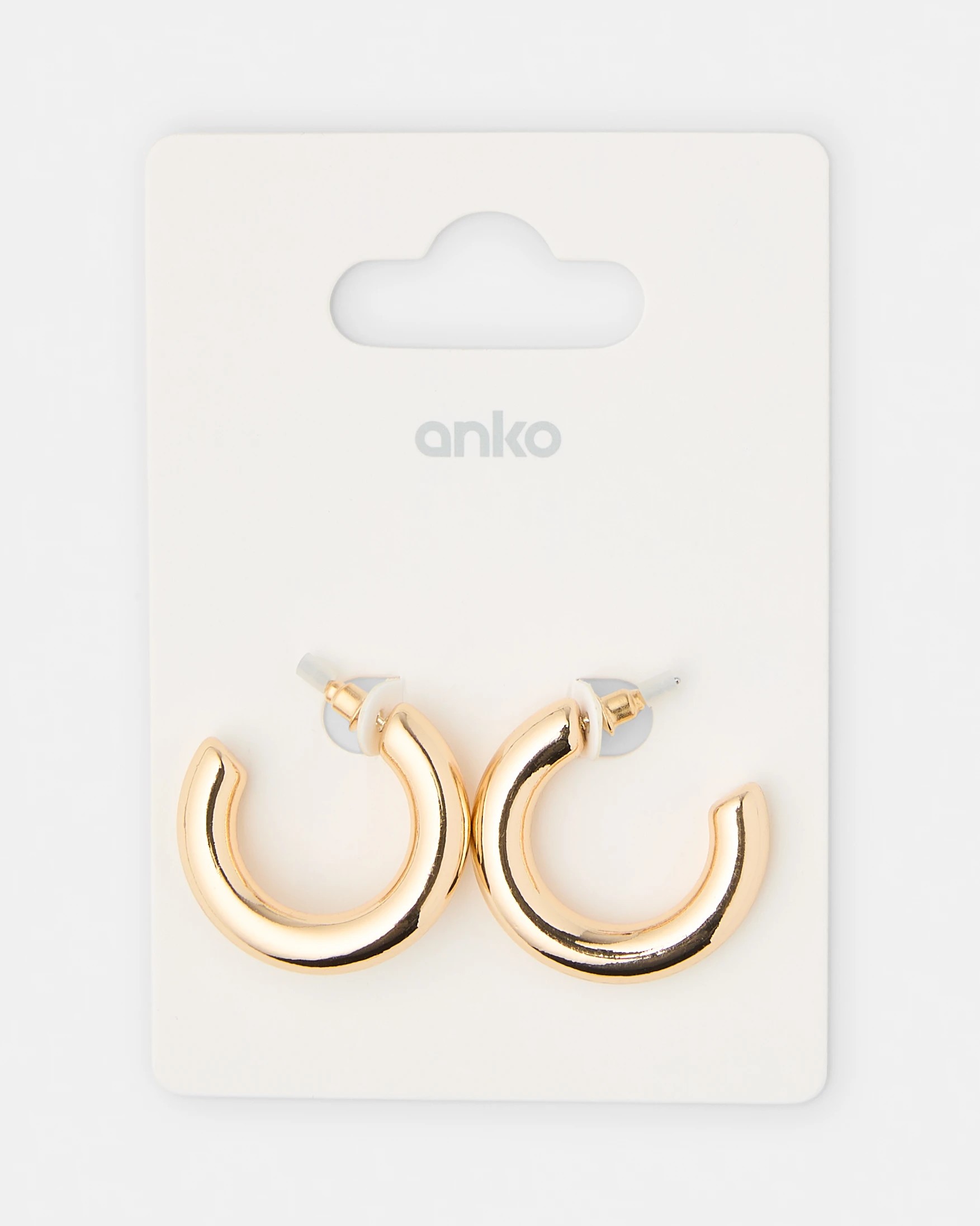5 Plain Hoop Earrings - Gold Tone, 5 of 5
