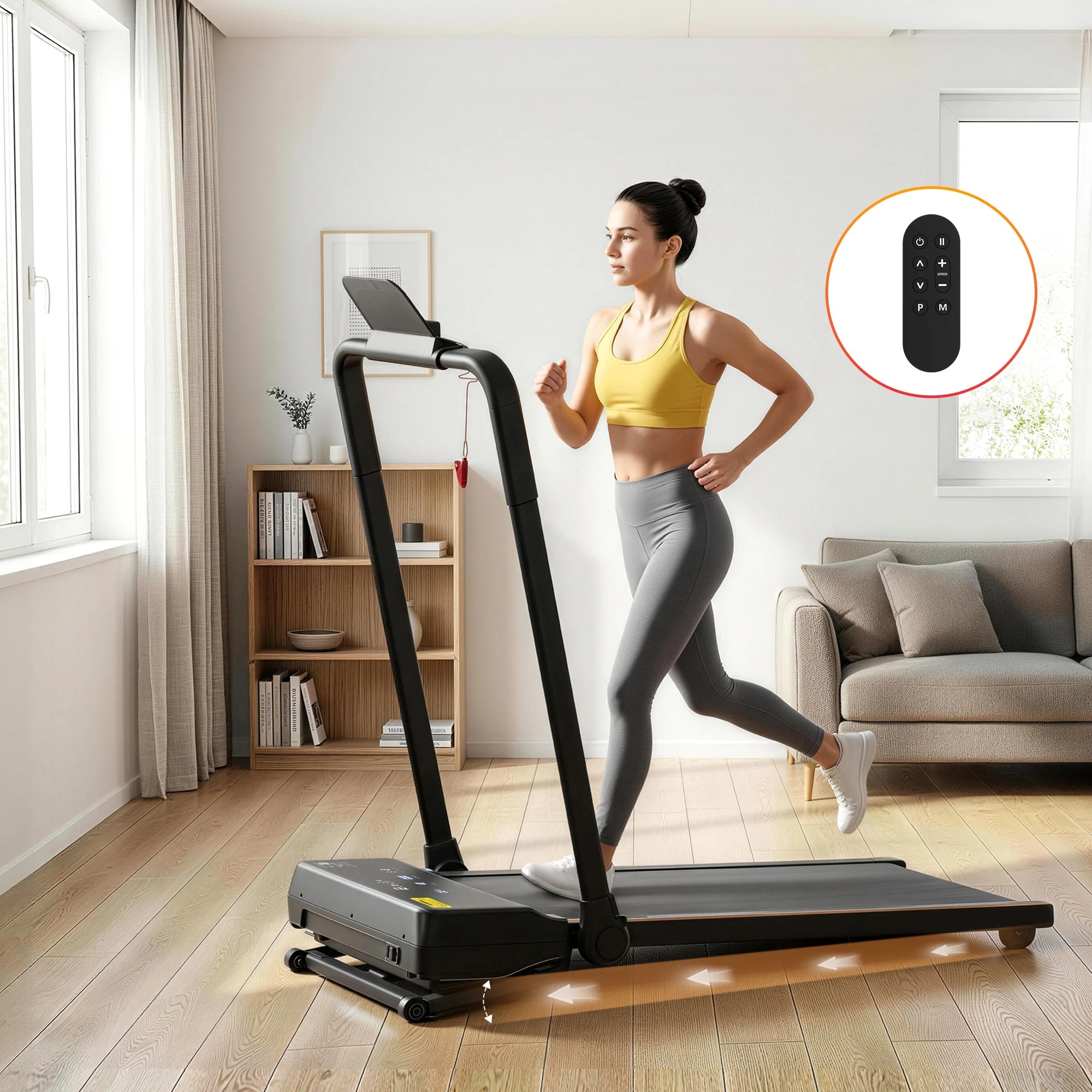 7 Everfit 3 in 1 Walking Pad Treadmill 20% Auto Incline Under Desk Foldable With 40cm Belt - Multi, 7 of 9