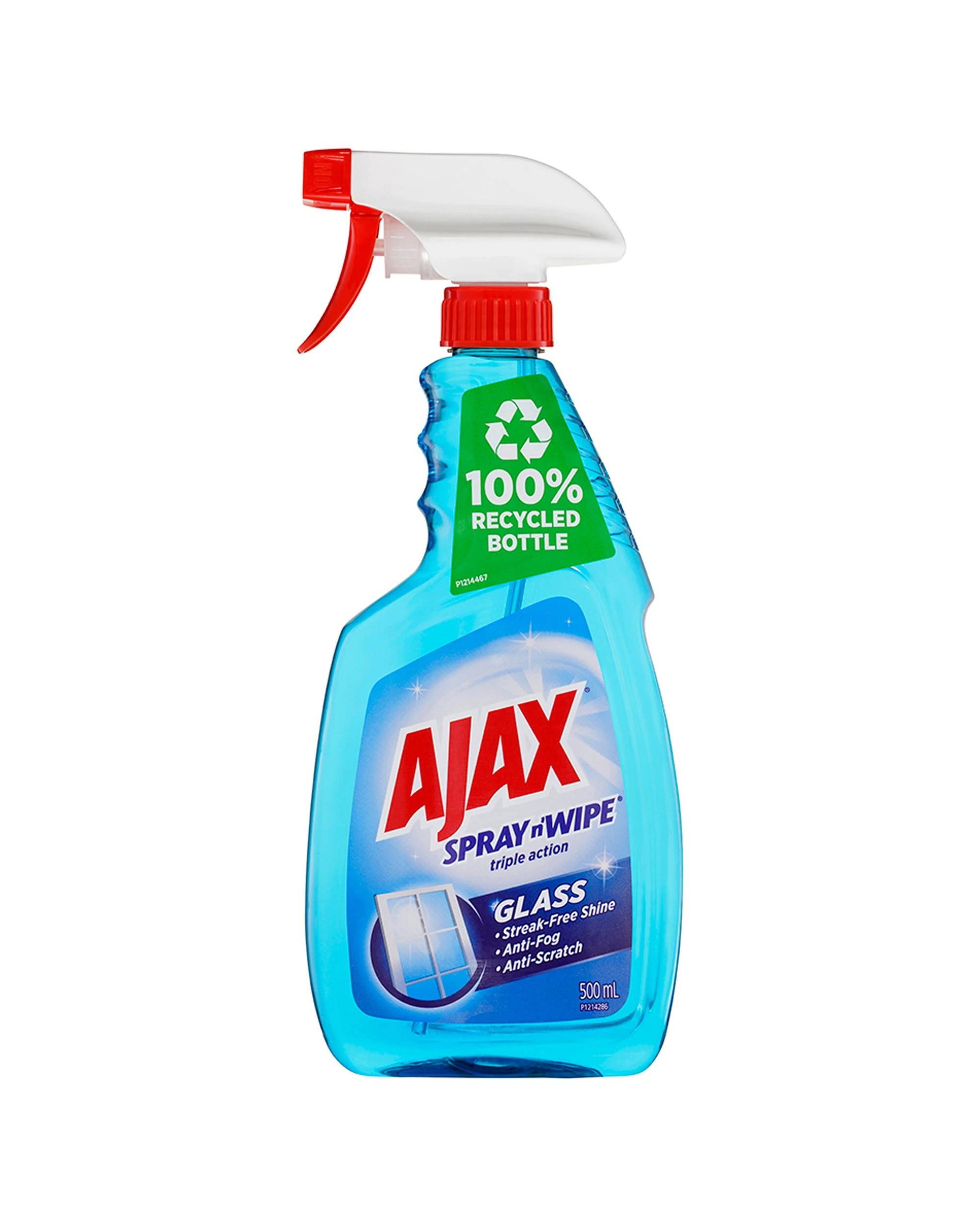 2 Ajax 4PK Spray n Wipe Trigger Glass Cleaner 500ml Ammonia Formula Pack - Blue, 2 of 3