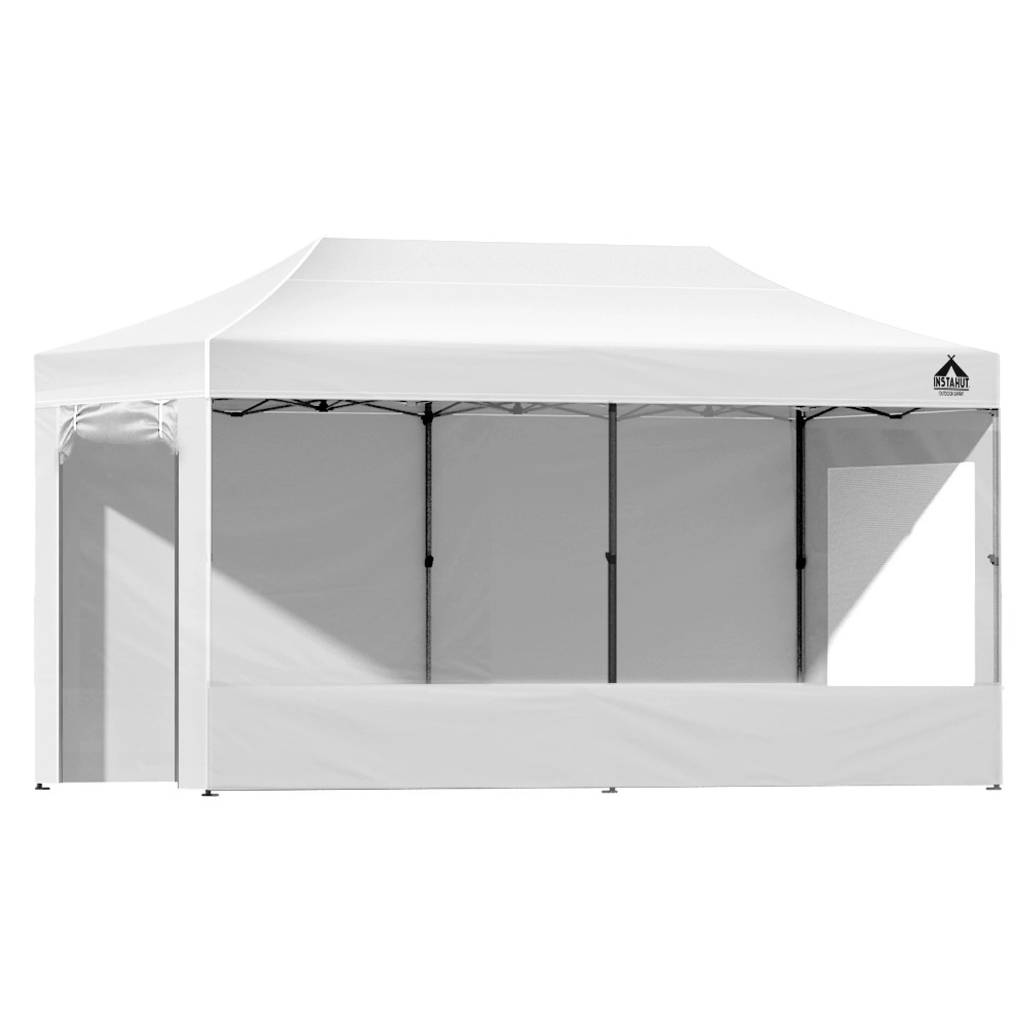 1 Instahut Gazebo  Pop Up Marquee Folding Tent Wedding Gazebos Camping Outdoor Shade Canopy - White, 1 of 8