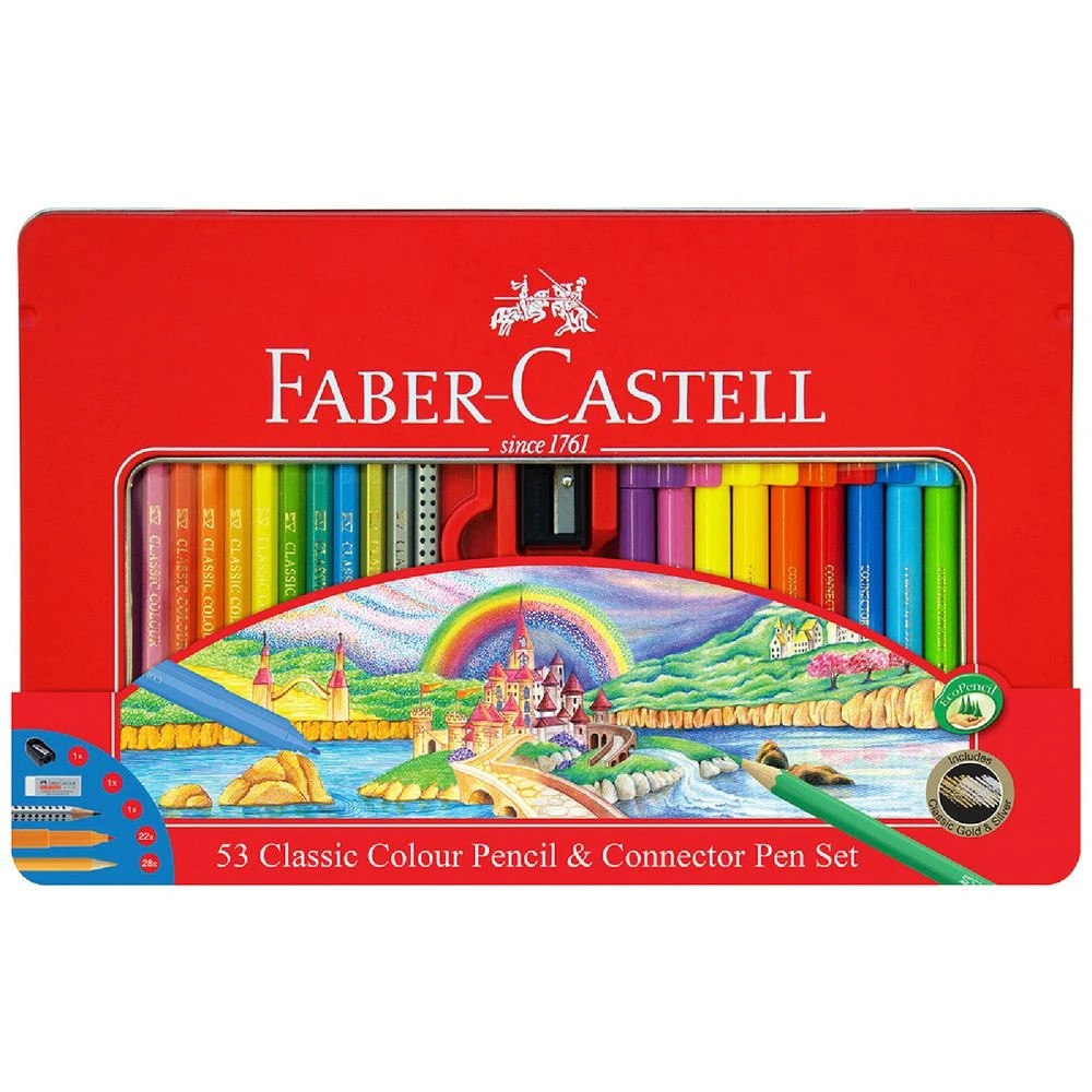 1 Faber-Castell Colour Pencil & Connector Pen Set 53 Piece, 1 of 3