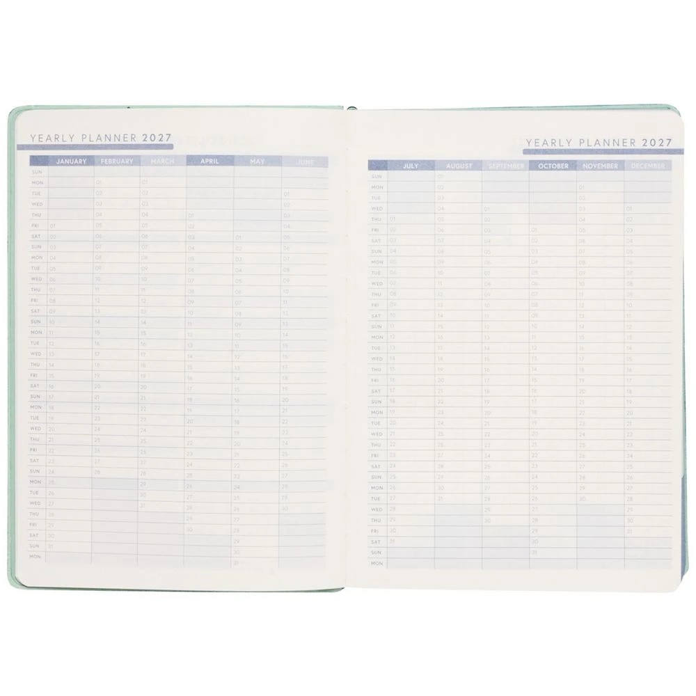 4 Officeworks A5 Day to Page 2027 Premium Diary Green/Navy, 4 of 7