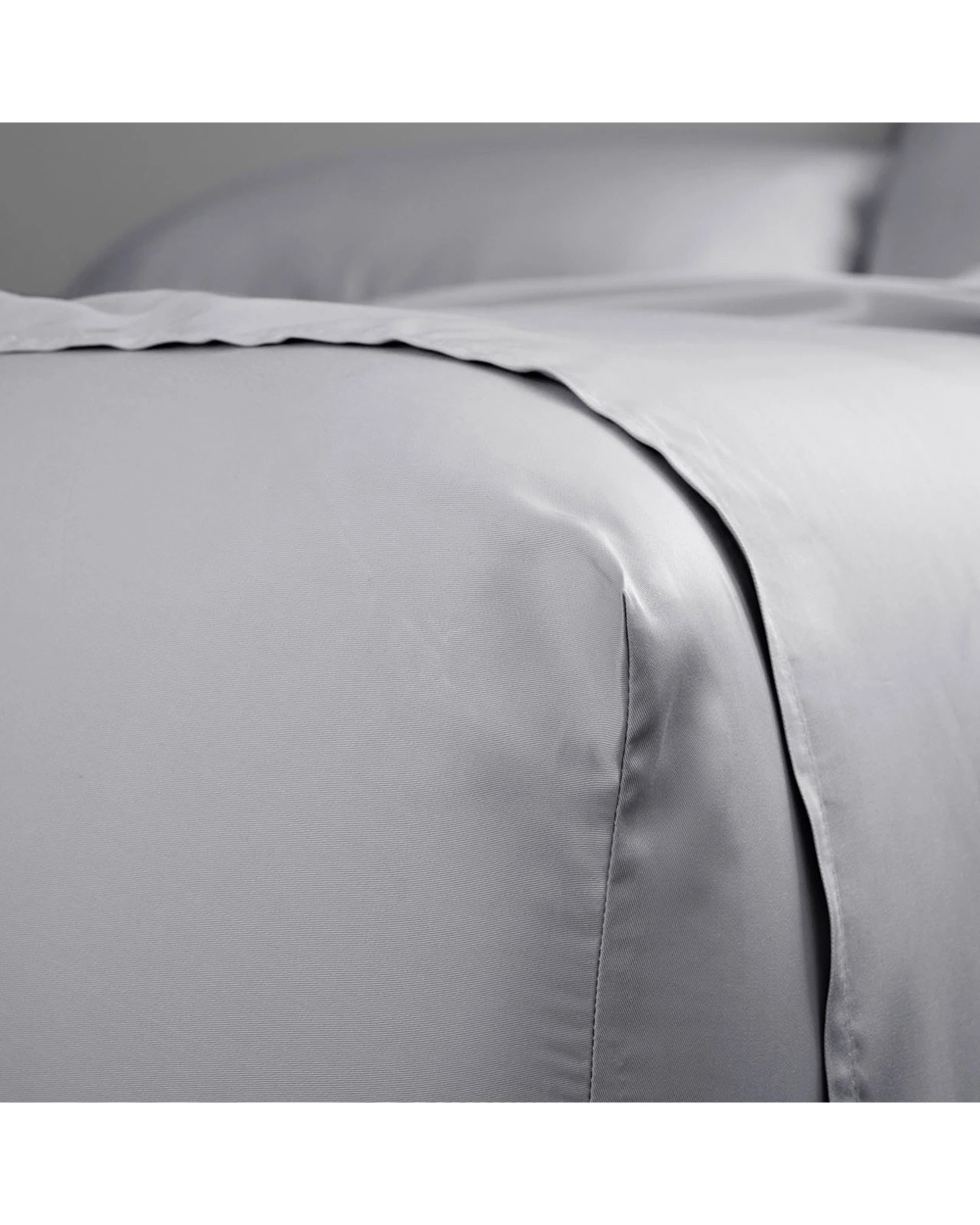 2 Canningvale Luxury Lustro Bamboo Viscose Bed Sheet Set Perla - Queen Bed - Silver, 2 of 4