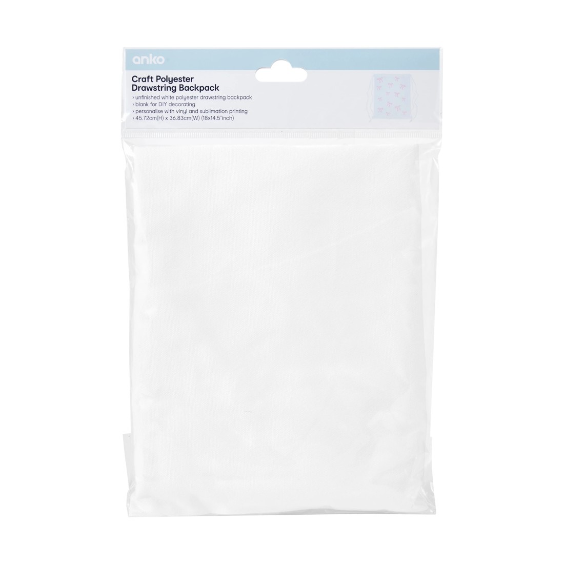 4 Craft Polyester Drawstring Backpack, 4 of 5