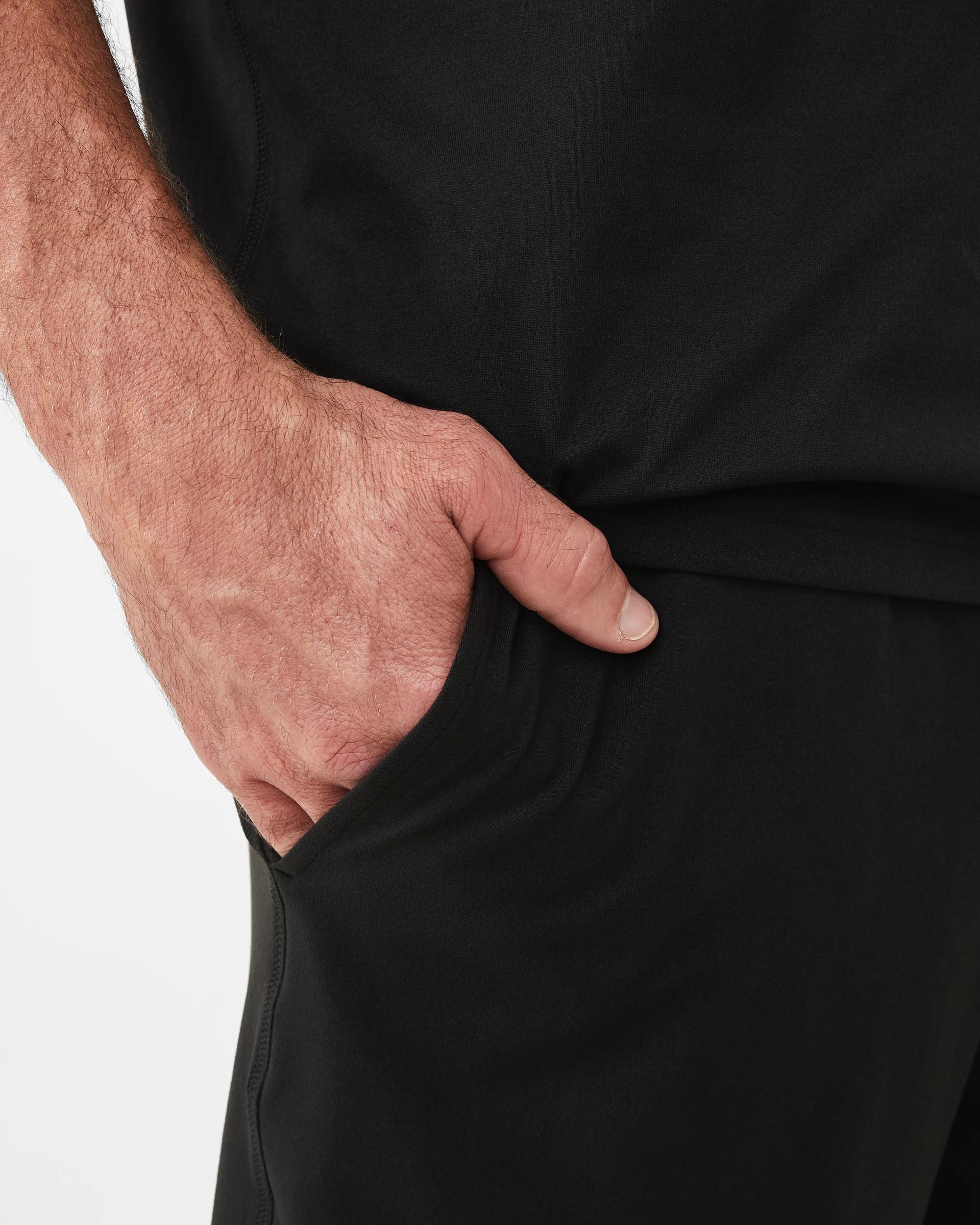 4 Active Mens Travel Jersey Shorts Black, 4 of 7