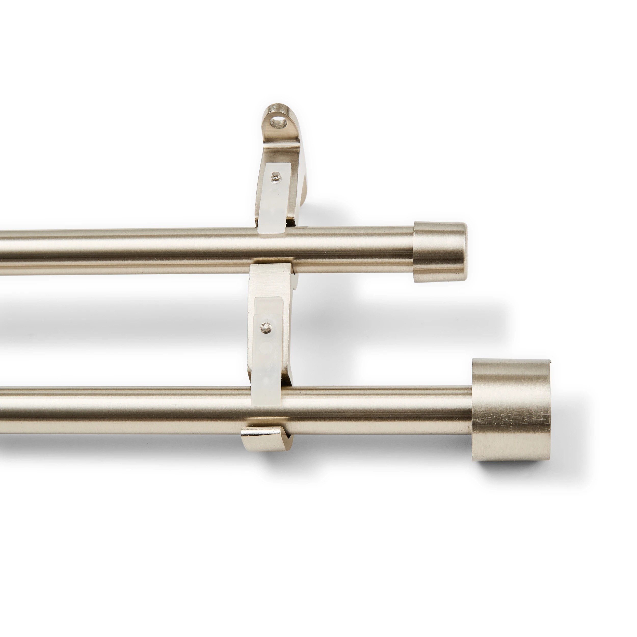 1 Double Curtain Rod - Silver, 1 of 5