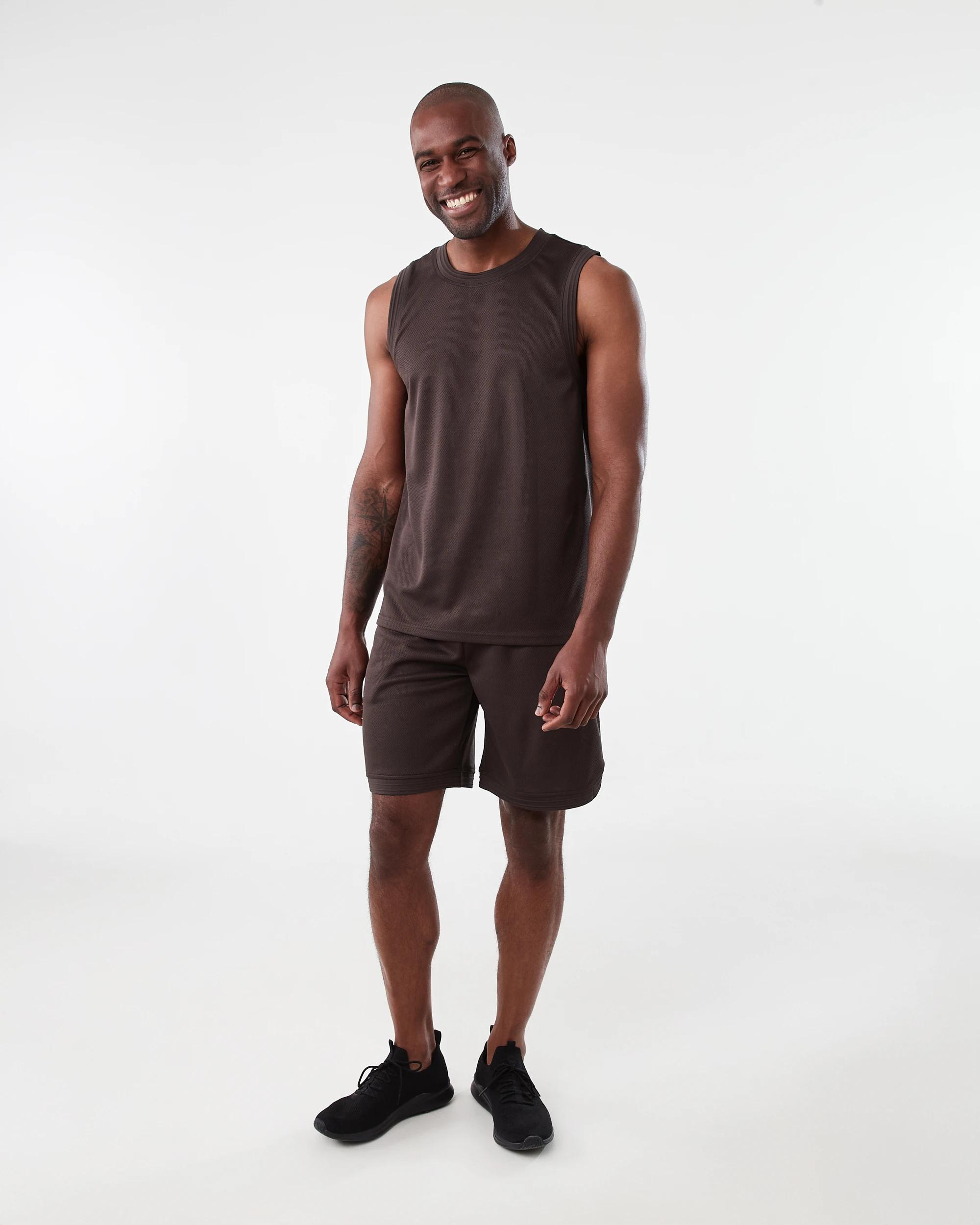 8 Active Mens Relaxed Basketball Shorts Brn Maogny, 8 of 8