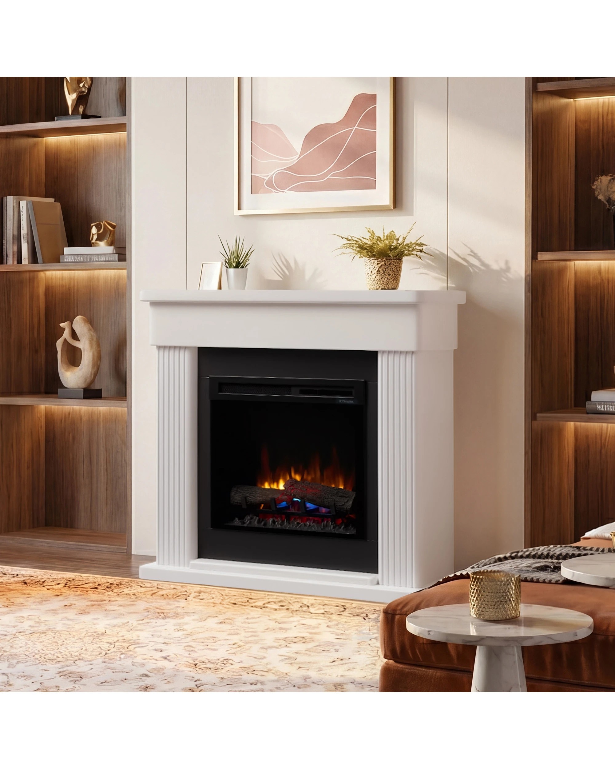 Dimplex Portland 2kW Mini Mantel Freestanding Electric Fireplace Heater ...