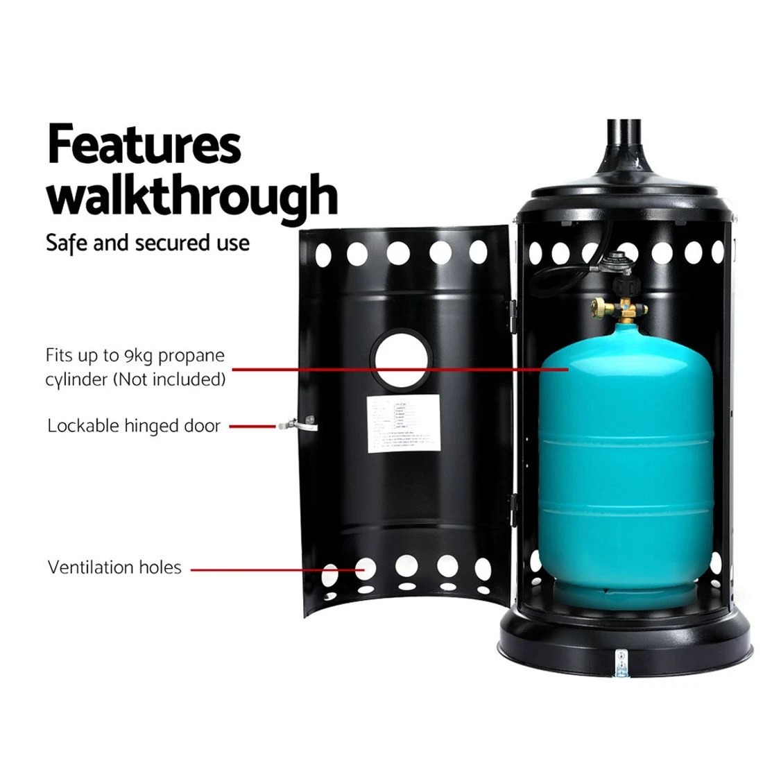 3 Devanti Outdoor Gas Patio - Black, 3 of 8