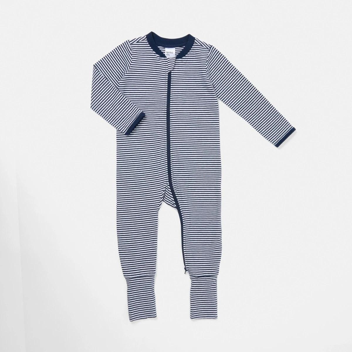 1 Turn Cuff Coverall Nvy Stripe, 1 of 4