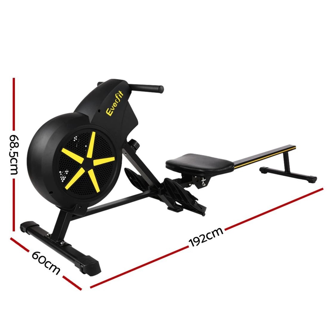 2 Everfit Rowing Machine Air Rower Exercise Fitness Gym Home Cardio - Black, 2 of 7