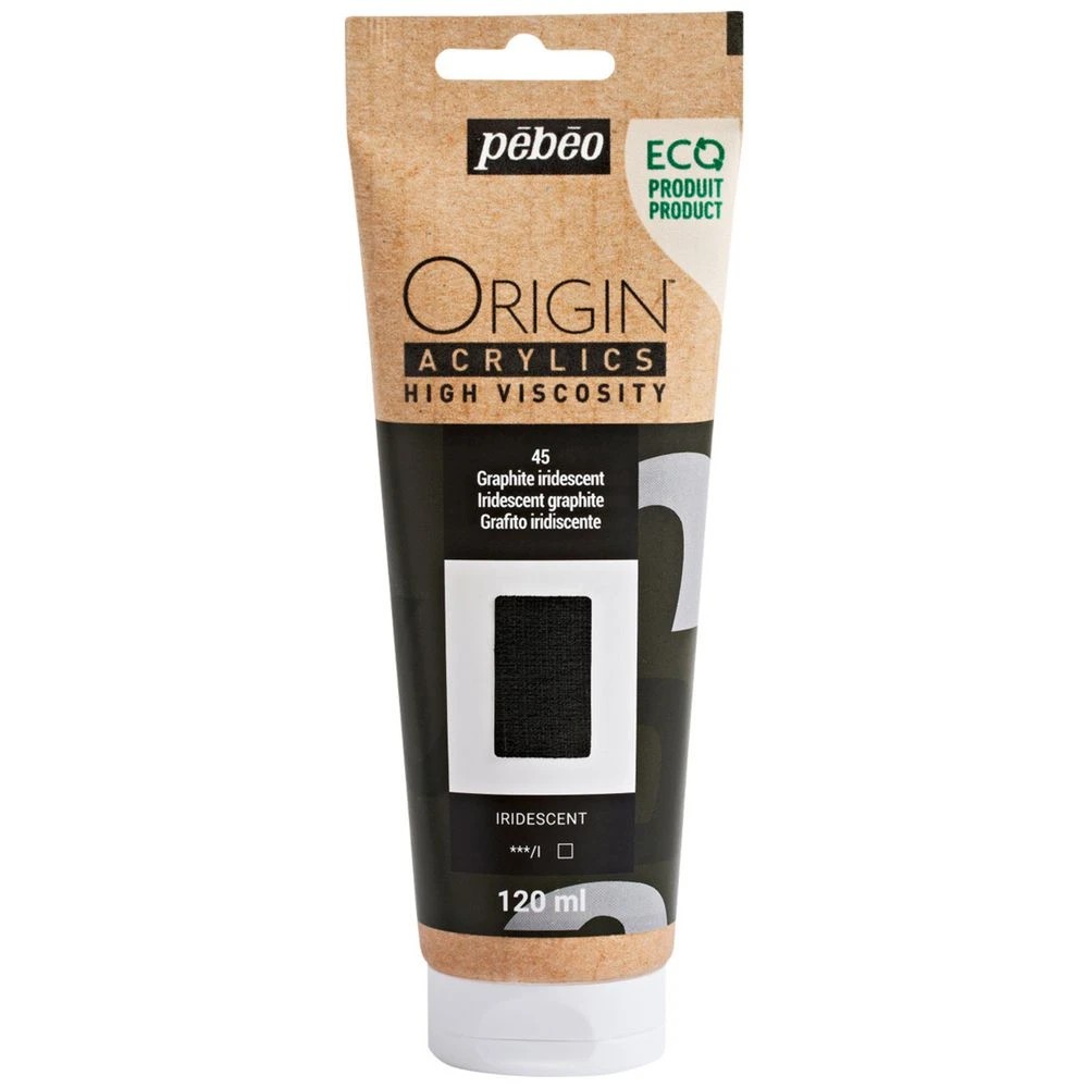 1 Pebeo Origin Acrylic Paint 120mL Iridescent Graphite, 1 of 2