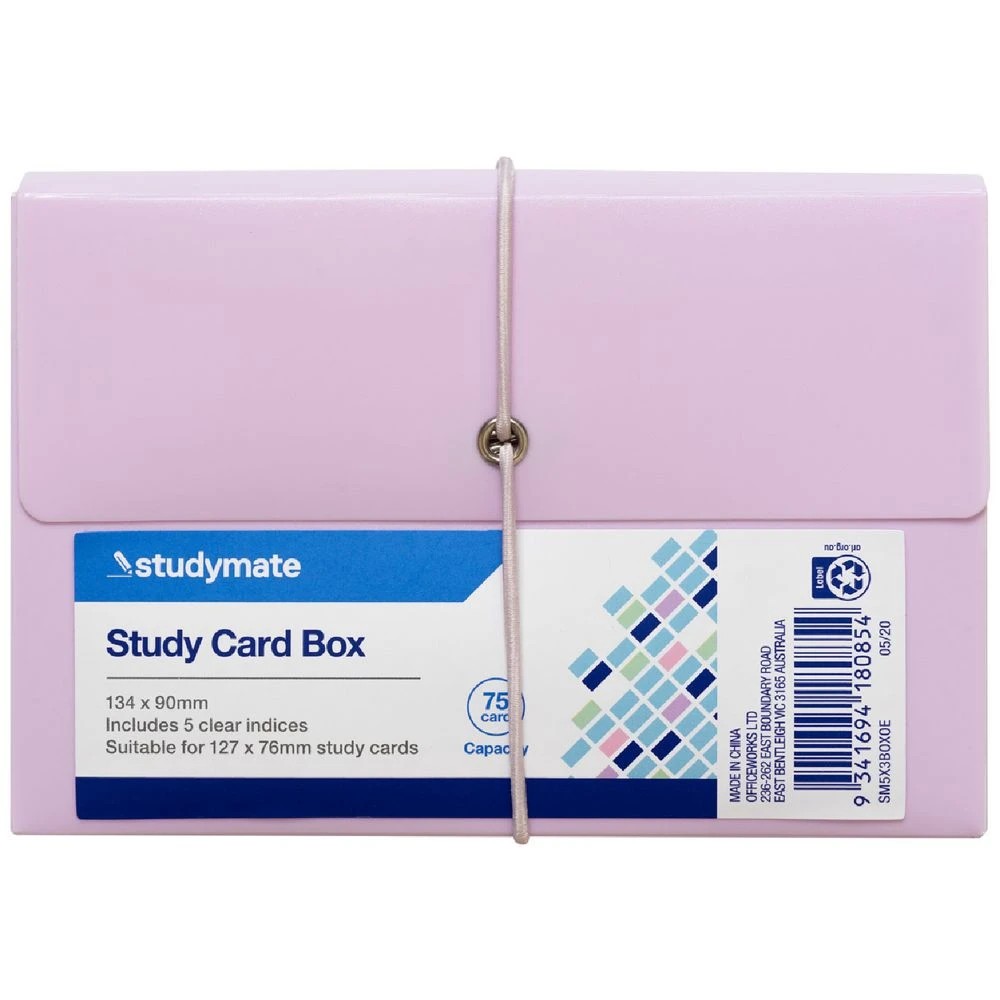 1 Studymate Study Card Box 127 x 76mm Purple, 1 of 3