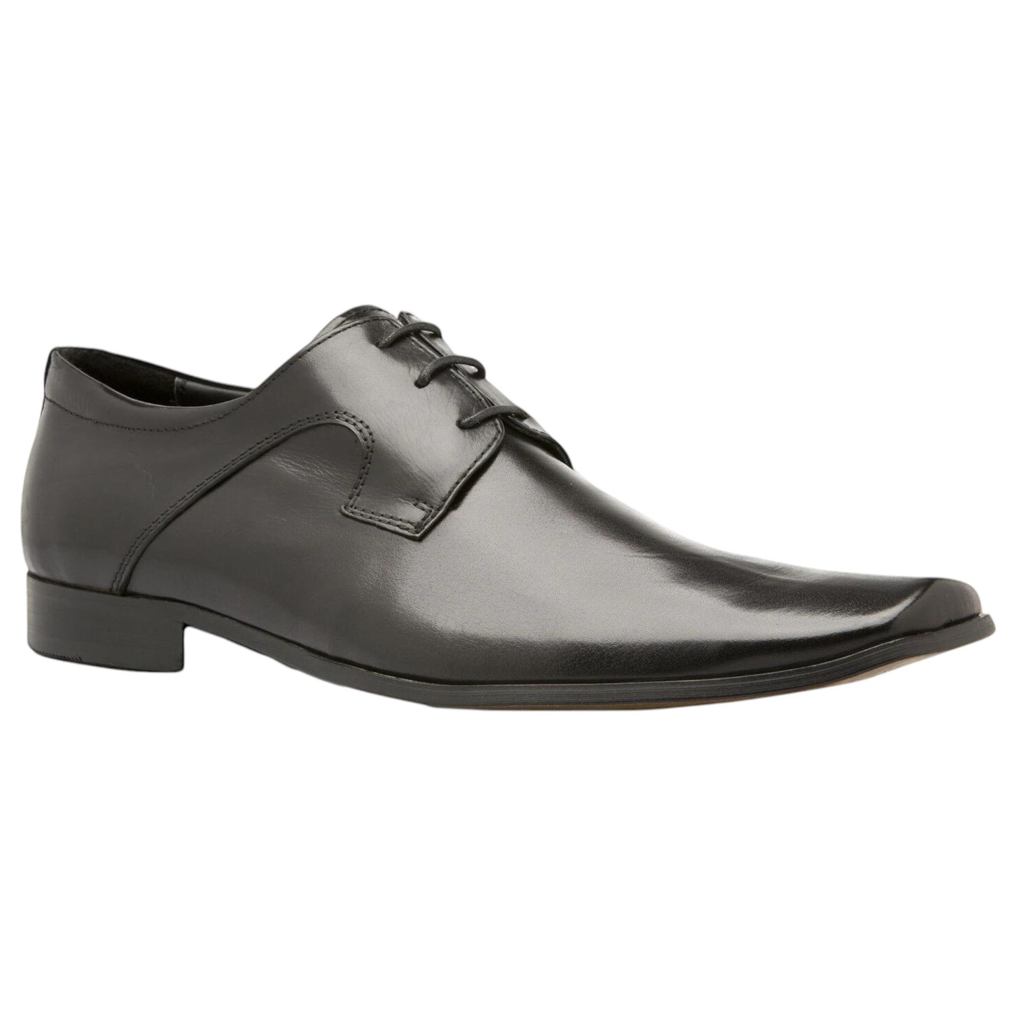 1 Zasel Mens Latsion Leather Dress Casual Formal Lace Up Shoes BLACK, 1 of 3