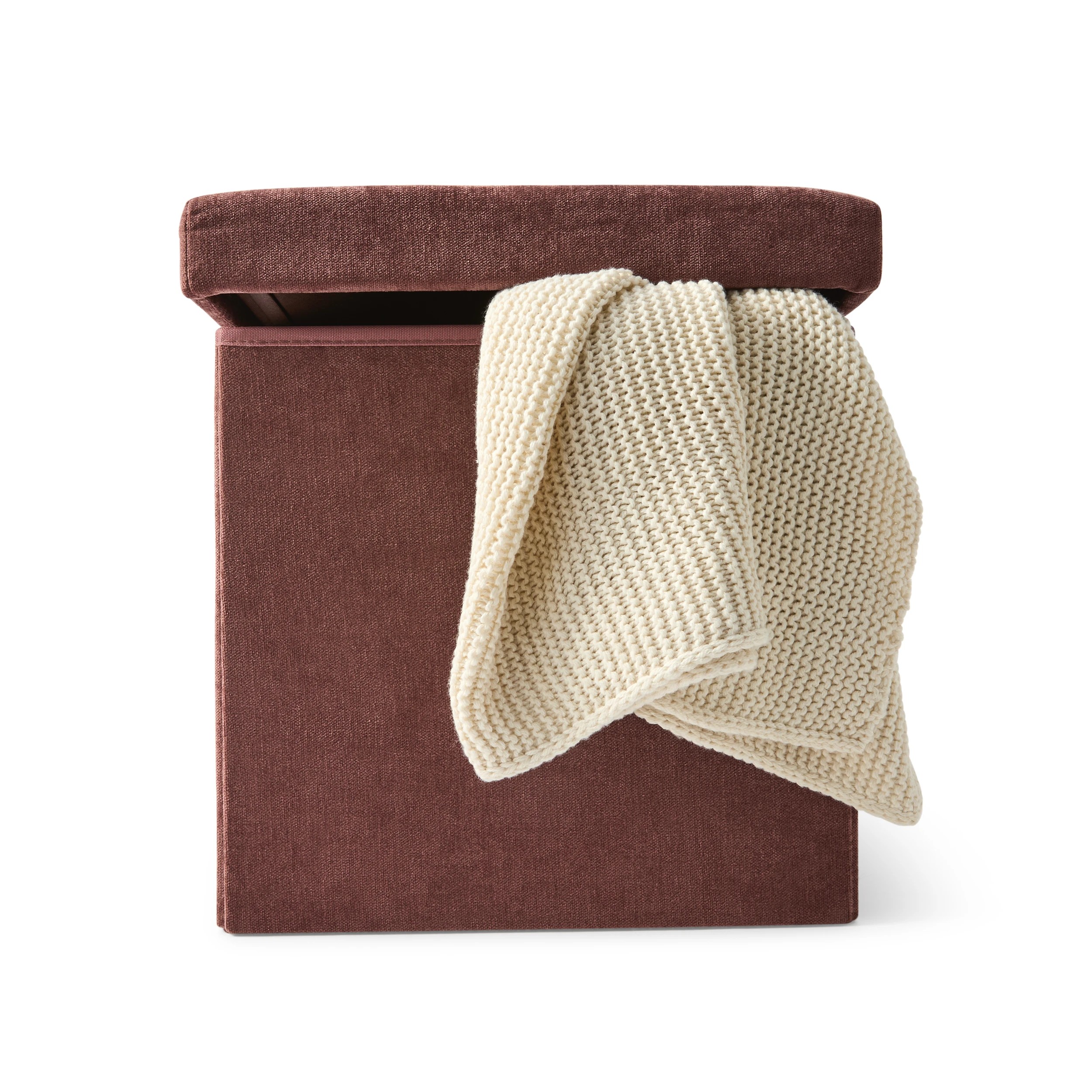3 Square Storage Ottoman - Burgundy, 3 of 9