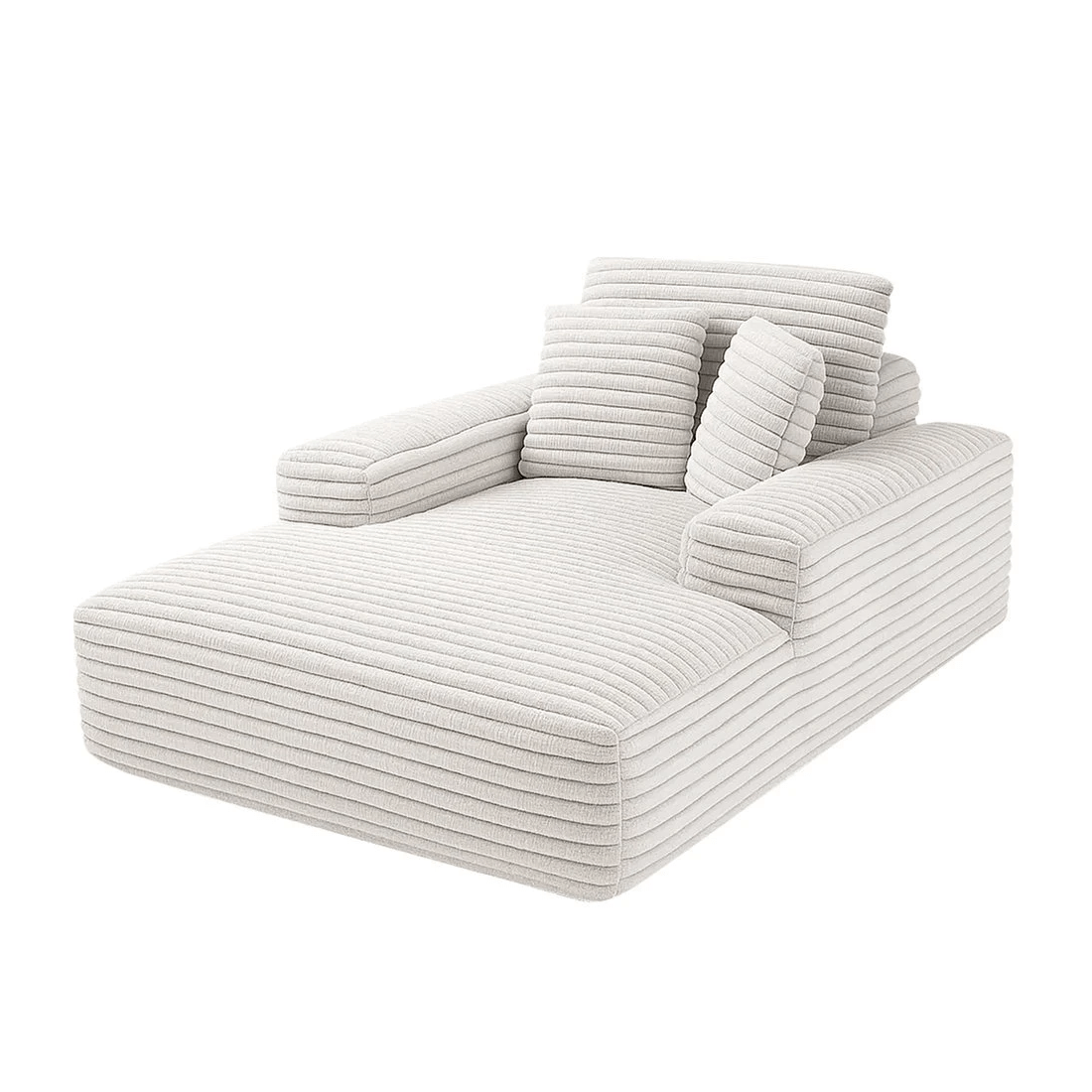 1 Artiss Sofa Bed Lounge Chair Recliner Couch Reading Chairs Sleeper Cloud Sofas Faux Fur Fabric - White, 1 of 7