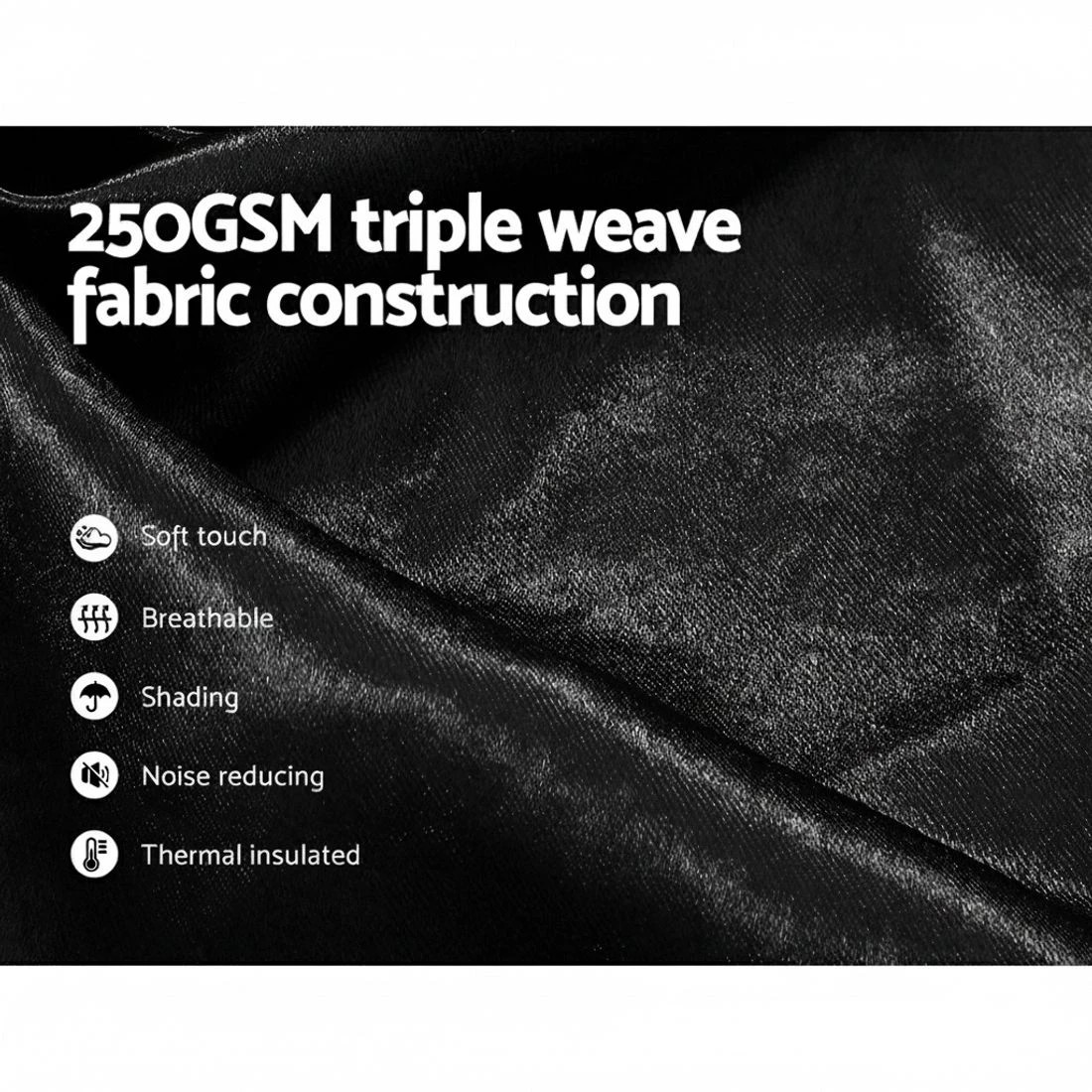 6 Artiss 2X Blockout Curtains Eyelet 240x230cm Shine - Black, 6 of 6