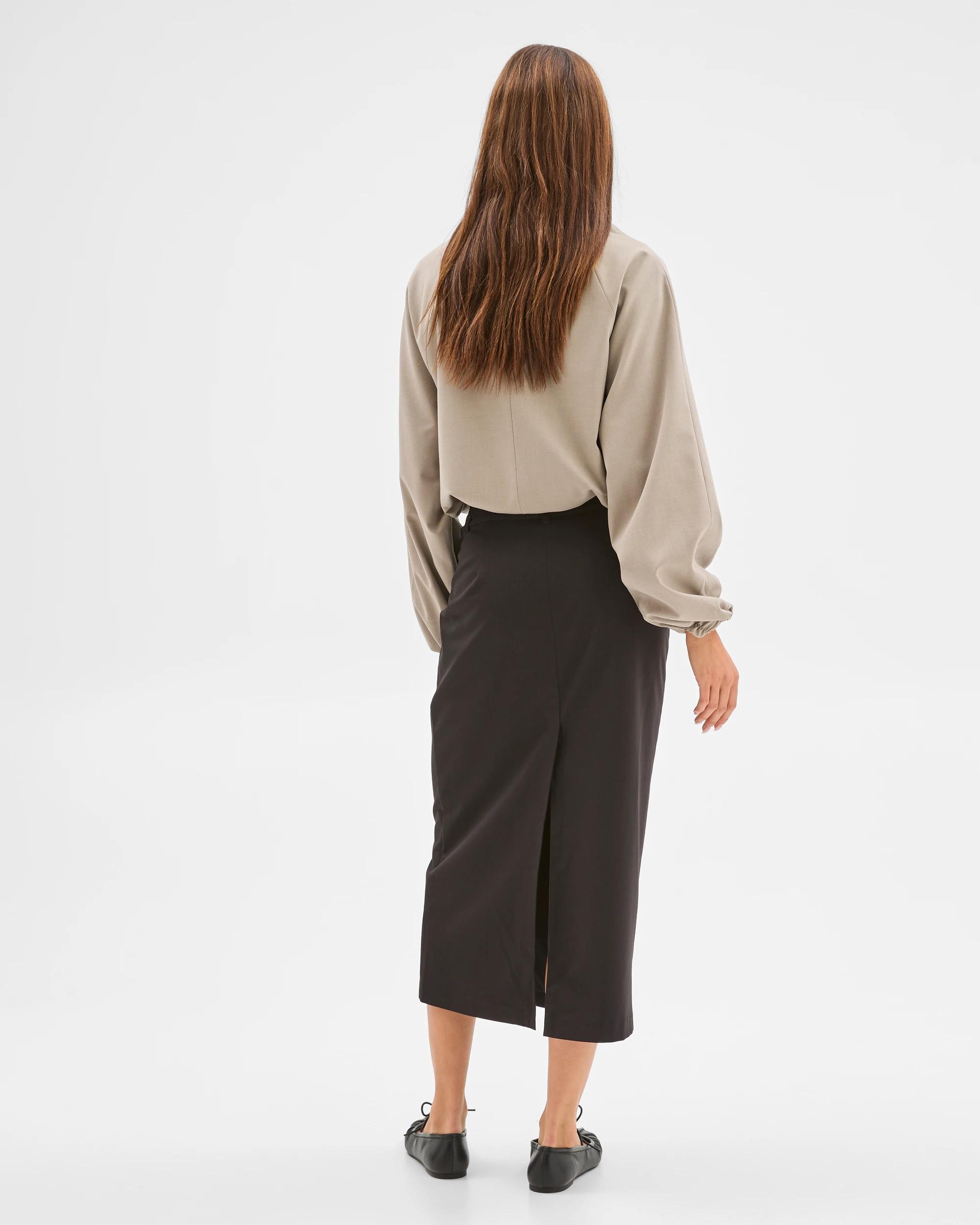 4 Lily Loves Column Midi Skirt BLACK, 4 of 6