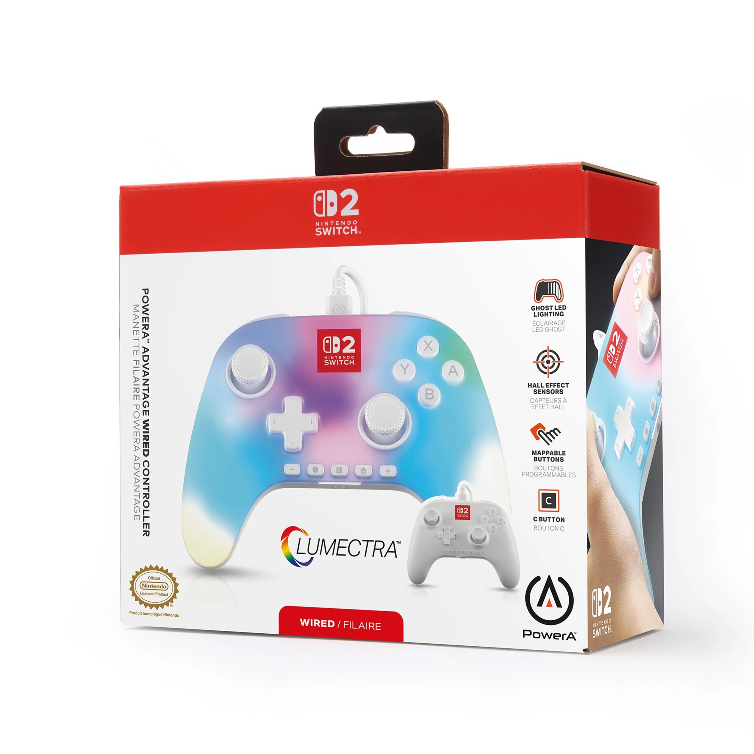 10 White Light Up Wired Controller Nintendo Switch 2 - White, 10 of 10