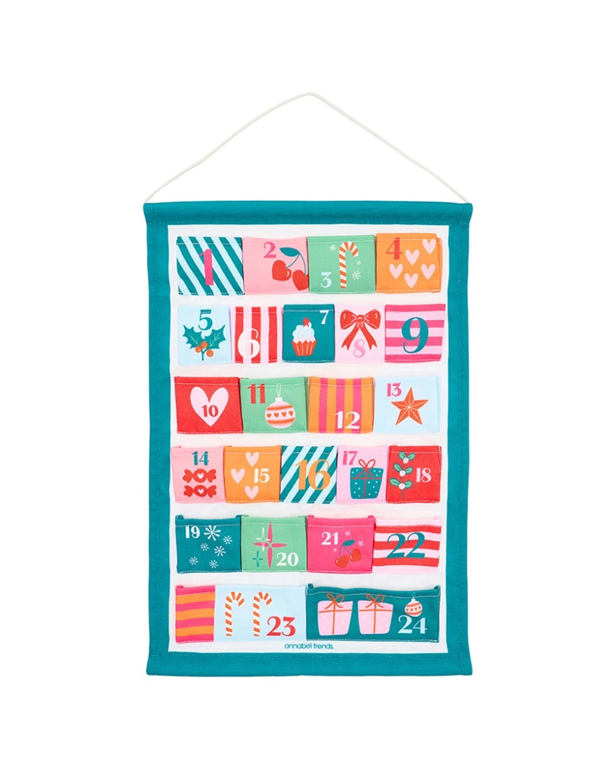 1 Annabel Trends Reusable Fabric Christmas Advent Calendar Polyester 39x58.5cm - Multi, 1 of 3