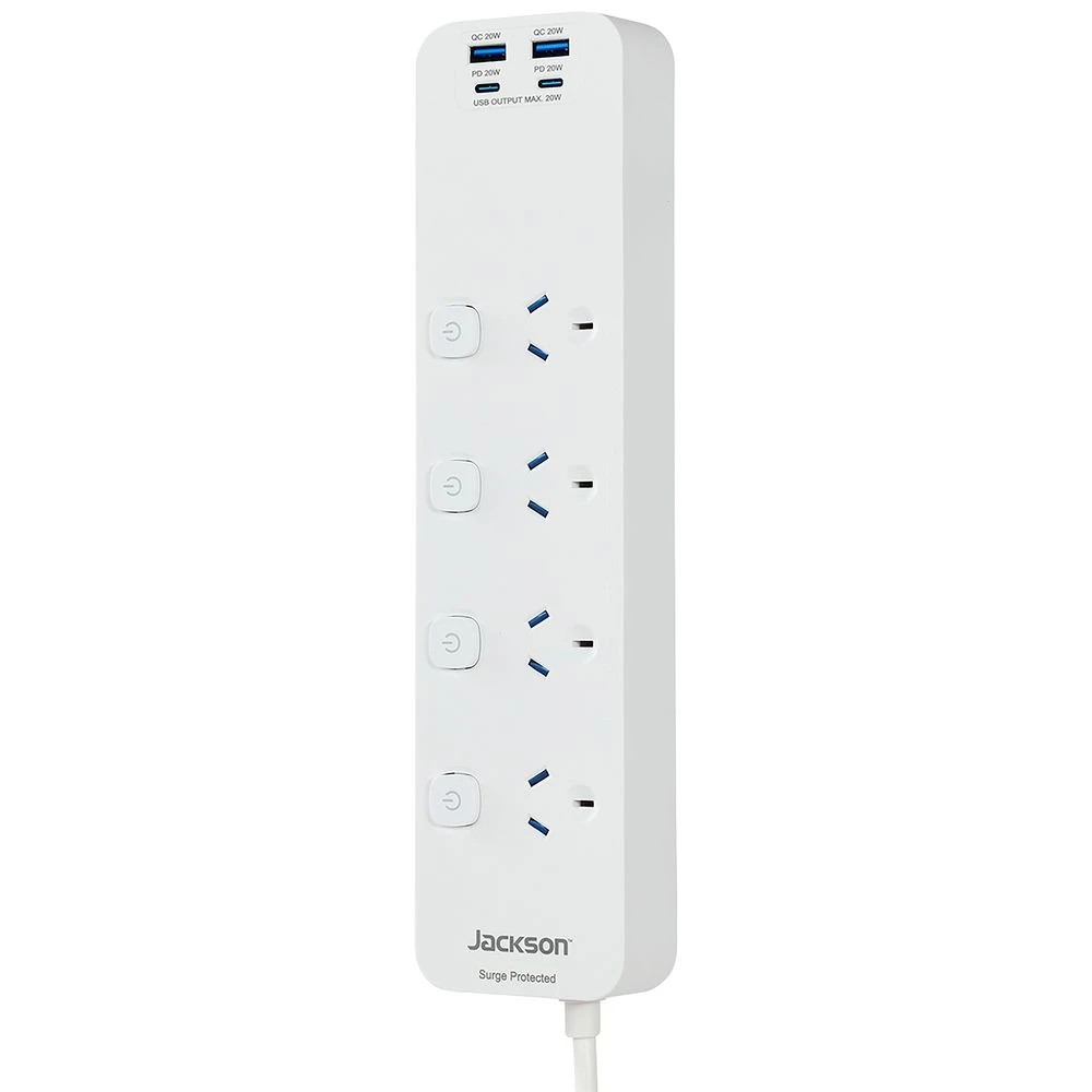 2 Jackson Rapid Charge PD20W USB-C Switched 4 Plug Powerboard, 2 of 5