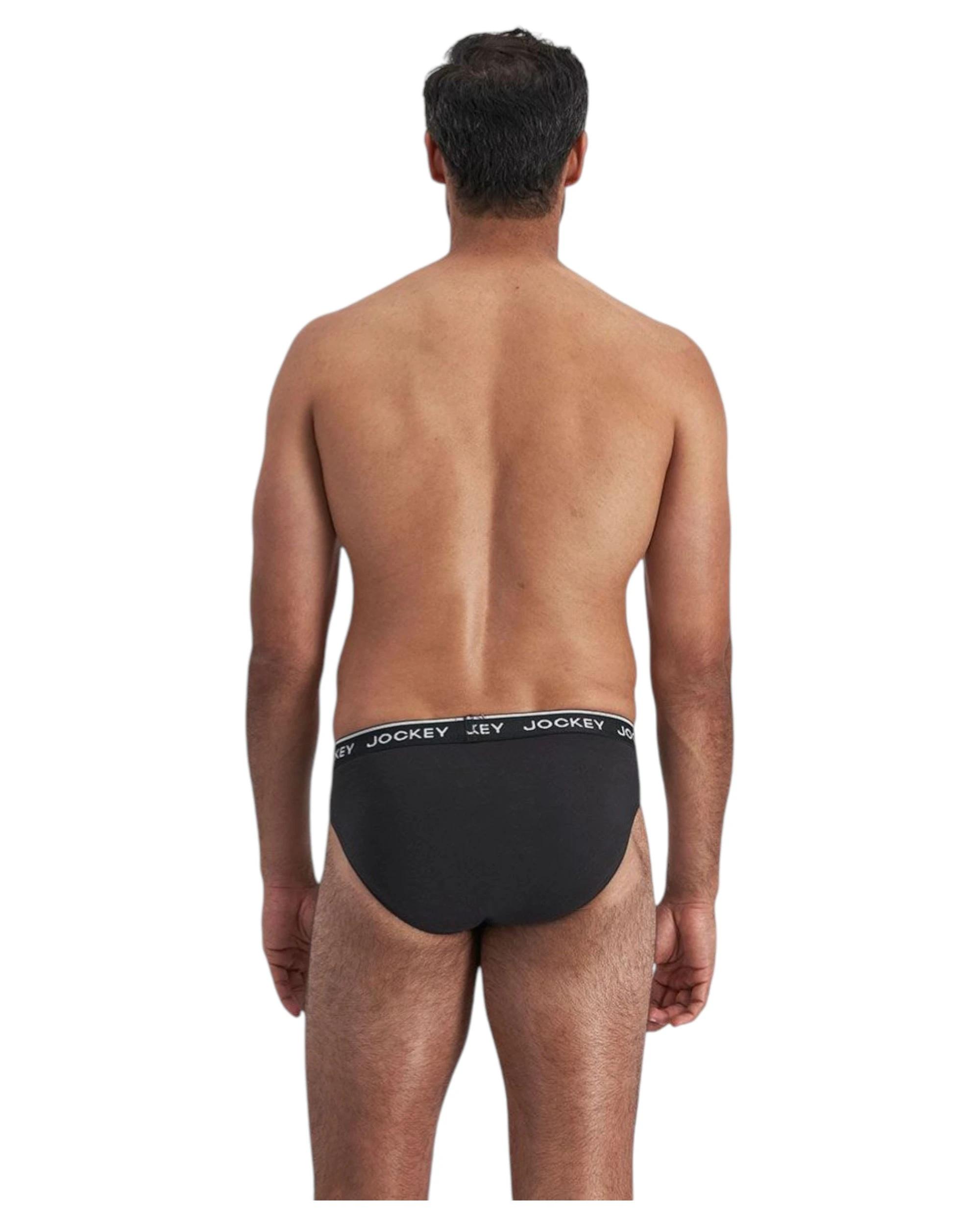 7 Jockey 12 Pack Elastic Cotton Brief Underwear Black / Grey Undies BLACK/GREY, 7 of 10