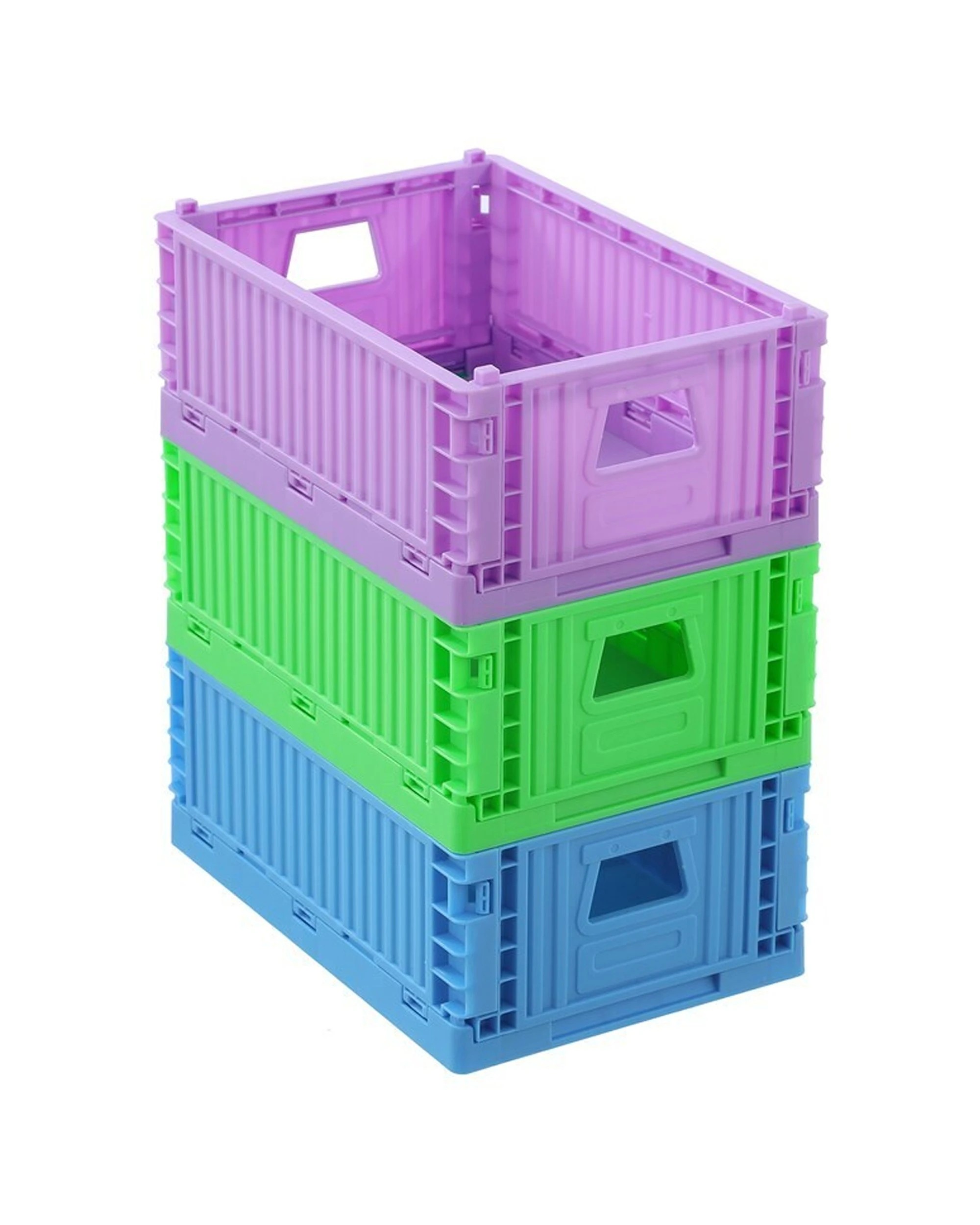 4 Boxsweden 21x14cm Foldaway Crate Storage - Collapsible - Stackable - Assorted, 4 of 8