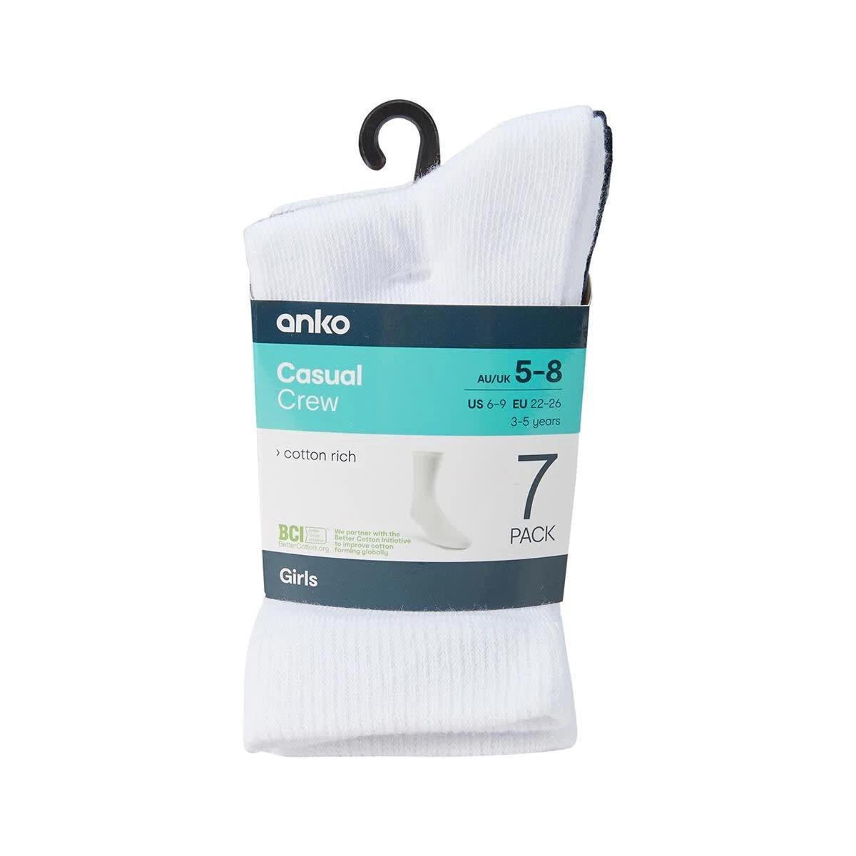 3 7 Pack Crew Socks Blush, 3 of 3