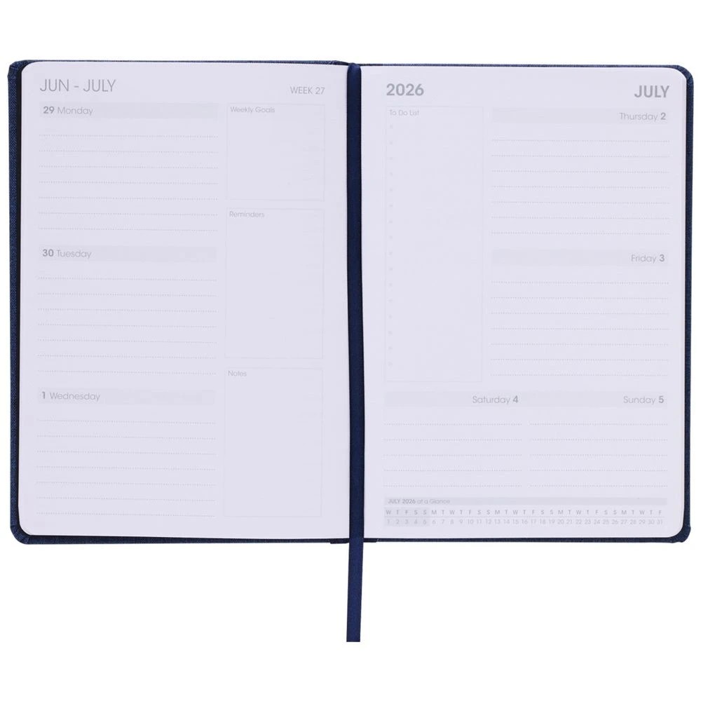8 Otto A5 Week To View RPET Diary FY26/27 Navy, 8 of 8