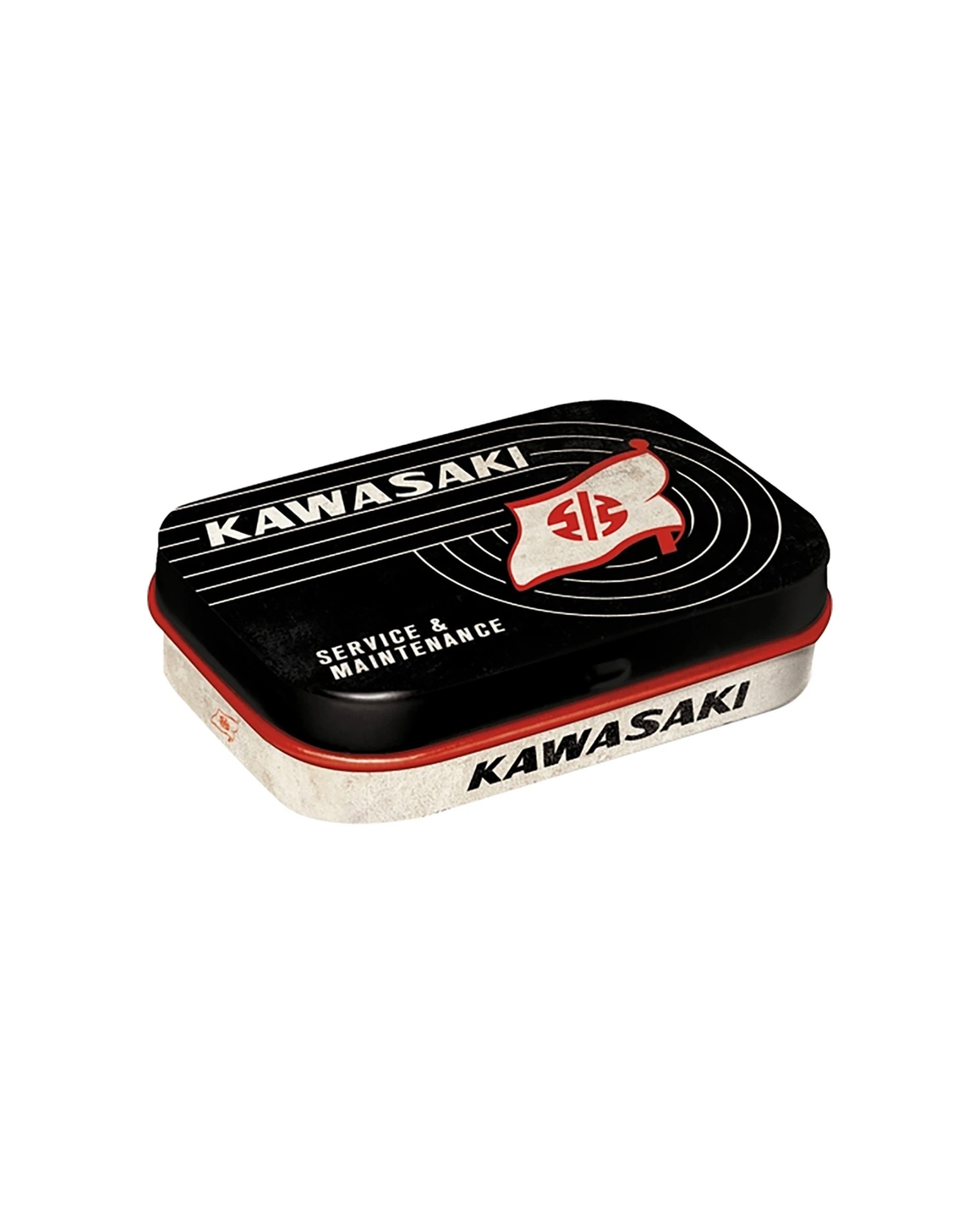 2 Nostalgic-Art 4PK Pocket Box with Mints - Kawasaki Service and Maintenance Tank Logo - Black, 2 of 2